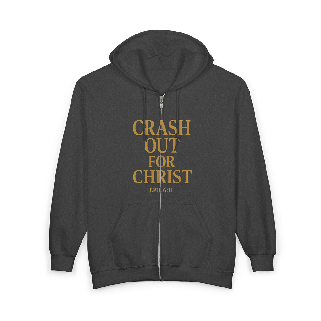 Inspirational Full Zip Hoodie - Crash Out for Christ