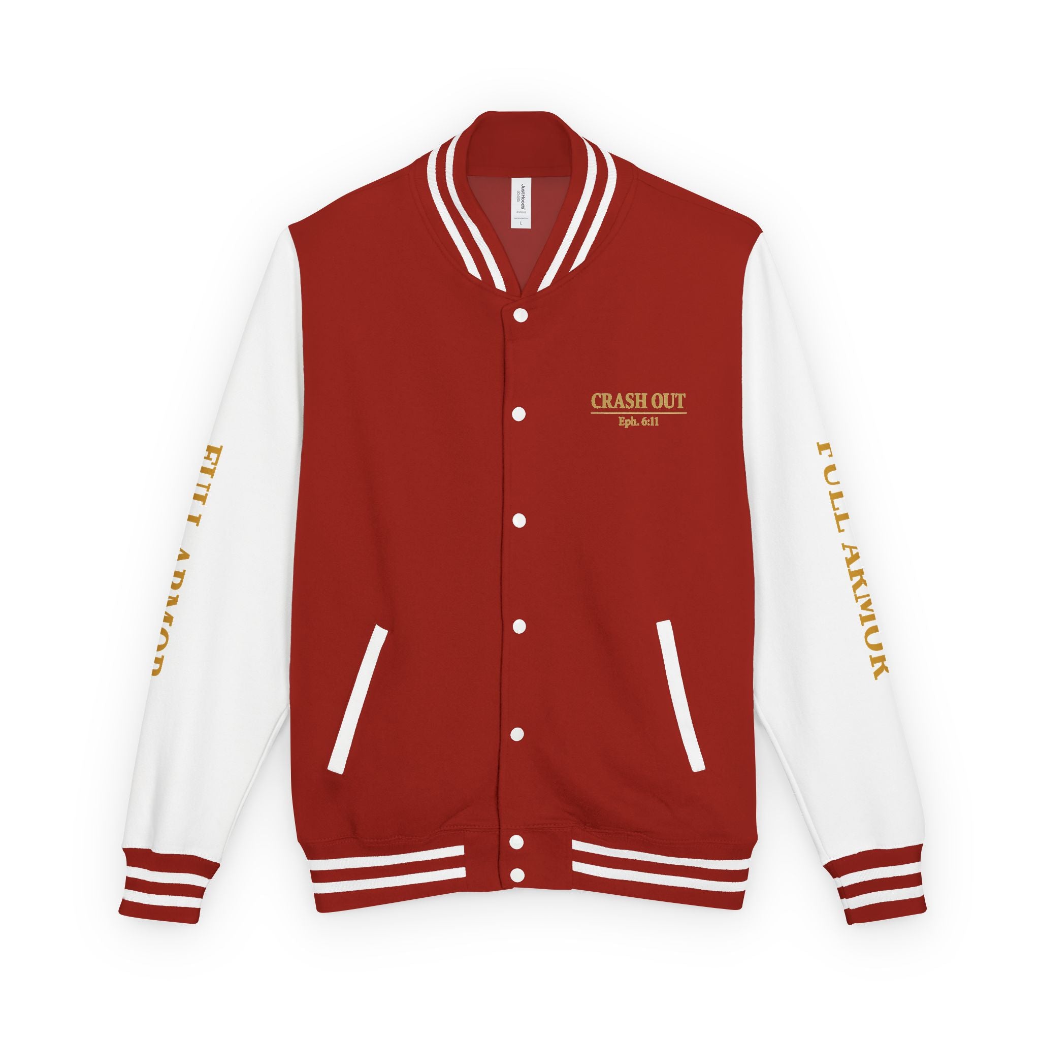 Crash Out for Christ Unisex Heavyweight Letterman Jacket