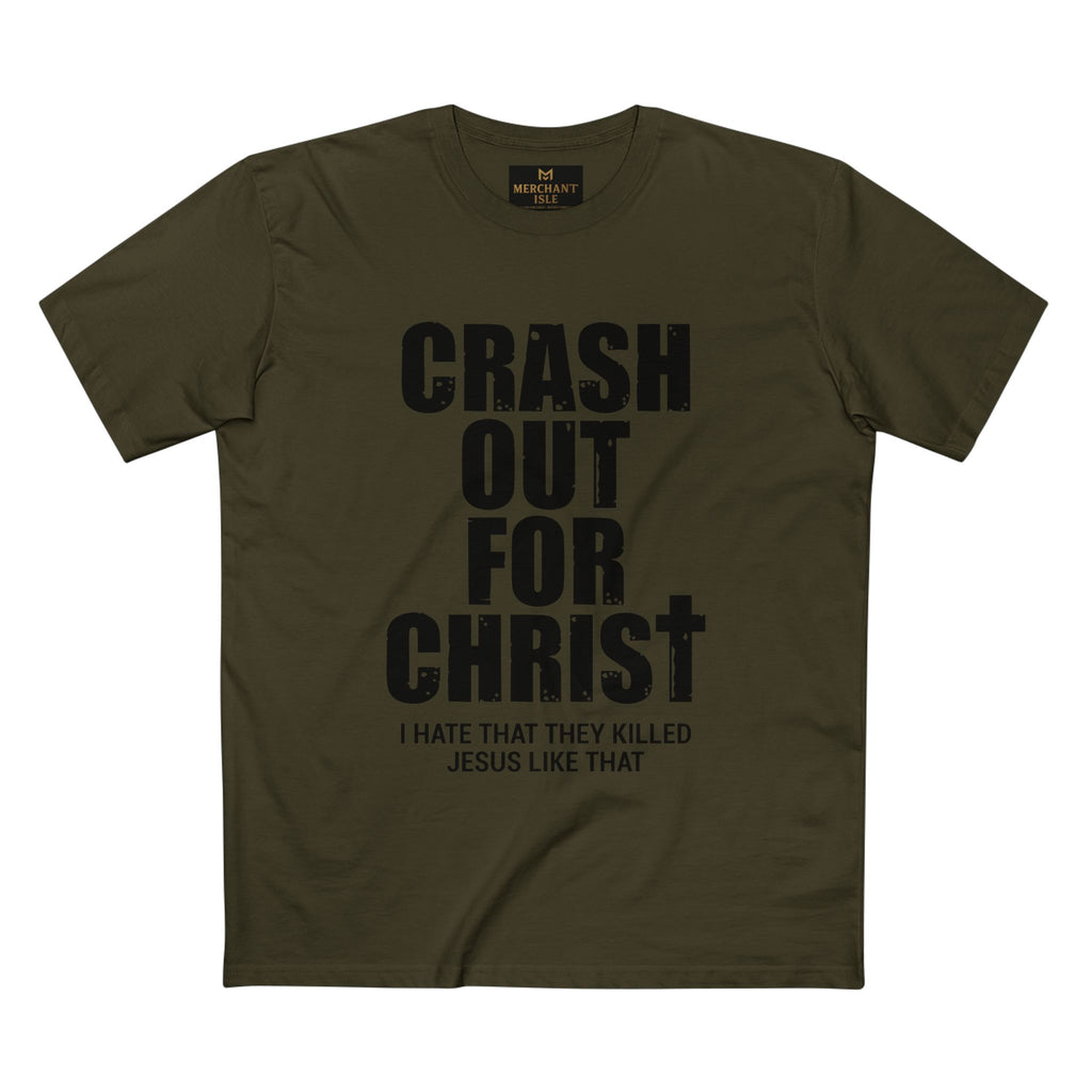 Crash Out for Christ Tee, Christian T-Shirt, Faith Apparel, Religious Gift, Casual Wear, Inspirational Shirts