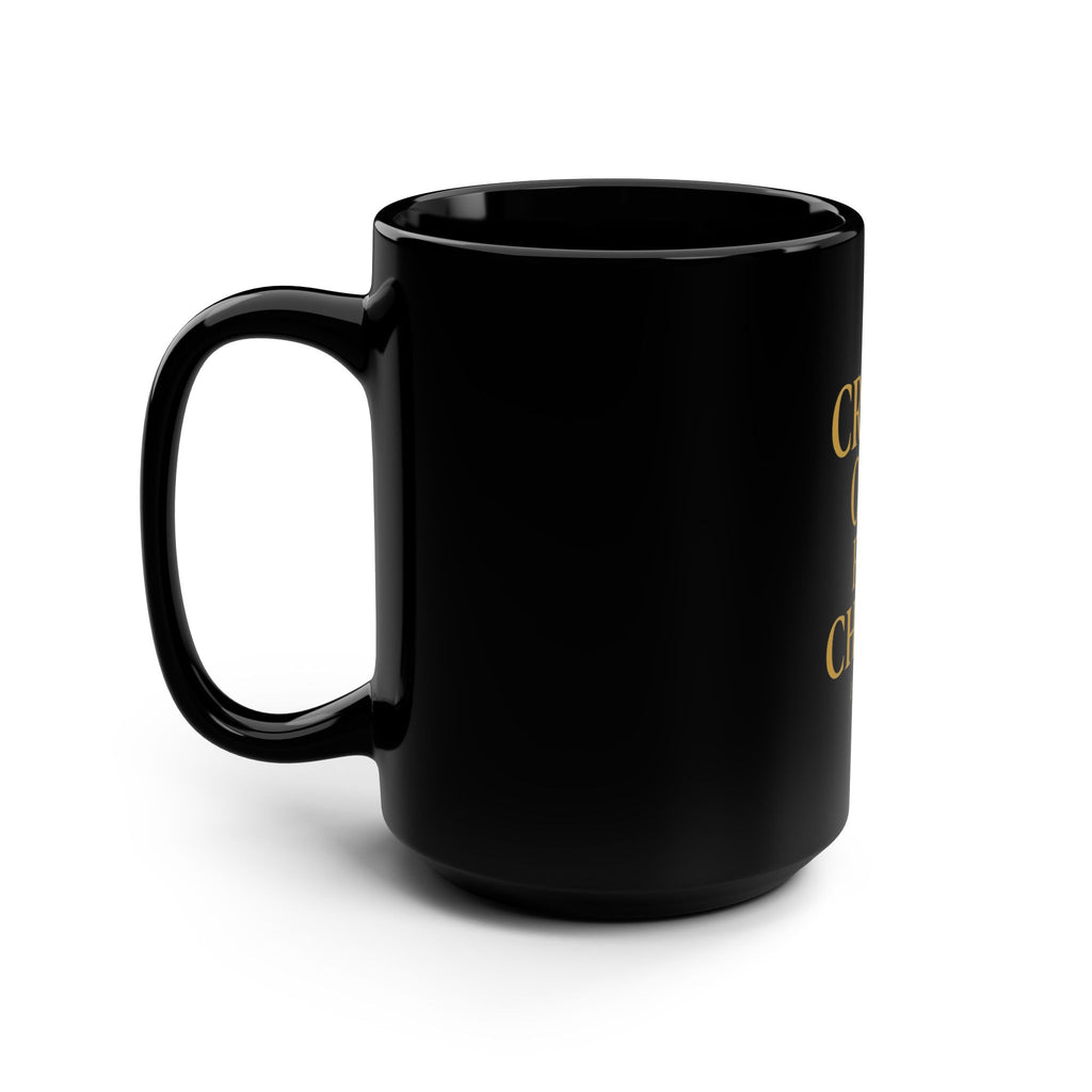 Inspirational Black Mug - Crash Out for Christ, 15oz Coffee Cup