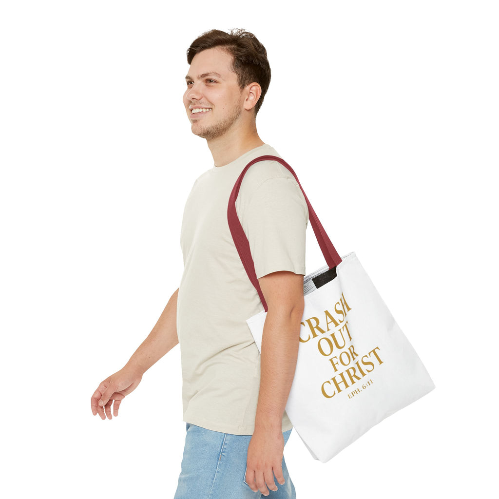 Inspirational Christian Tote Bag - "Crash Out for Christ"
