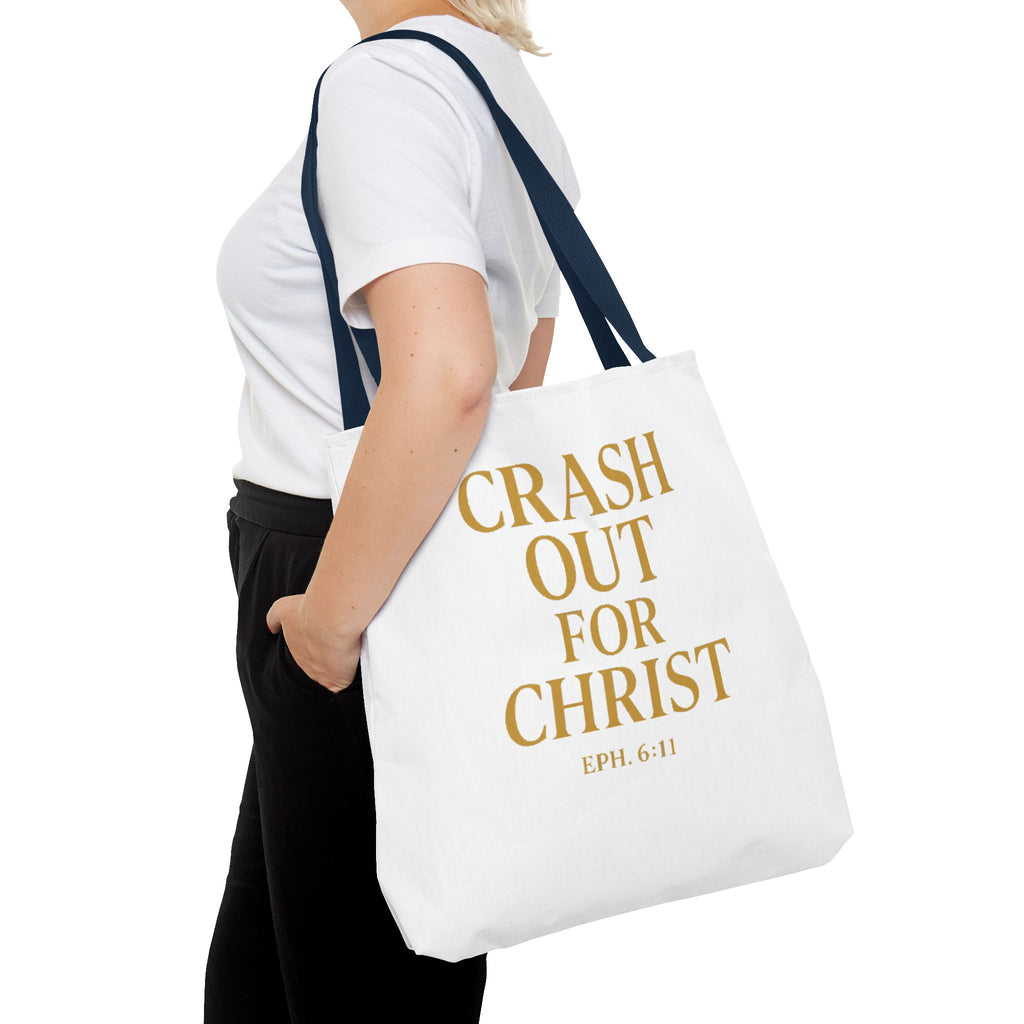 Inspirational Christian Tote Bag - "Crash Out for Christ"