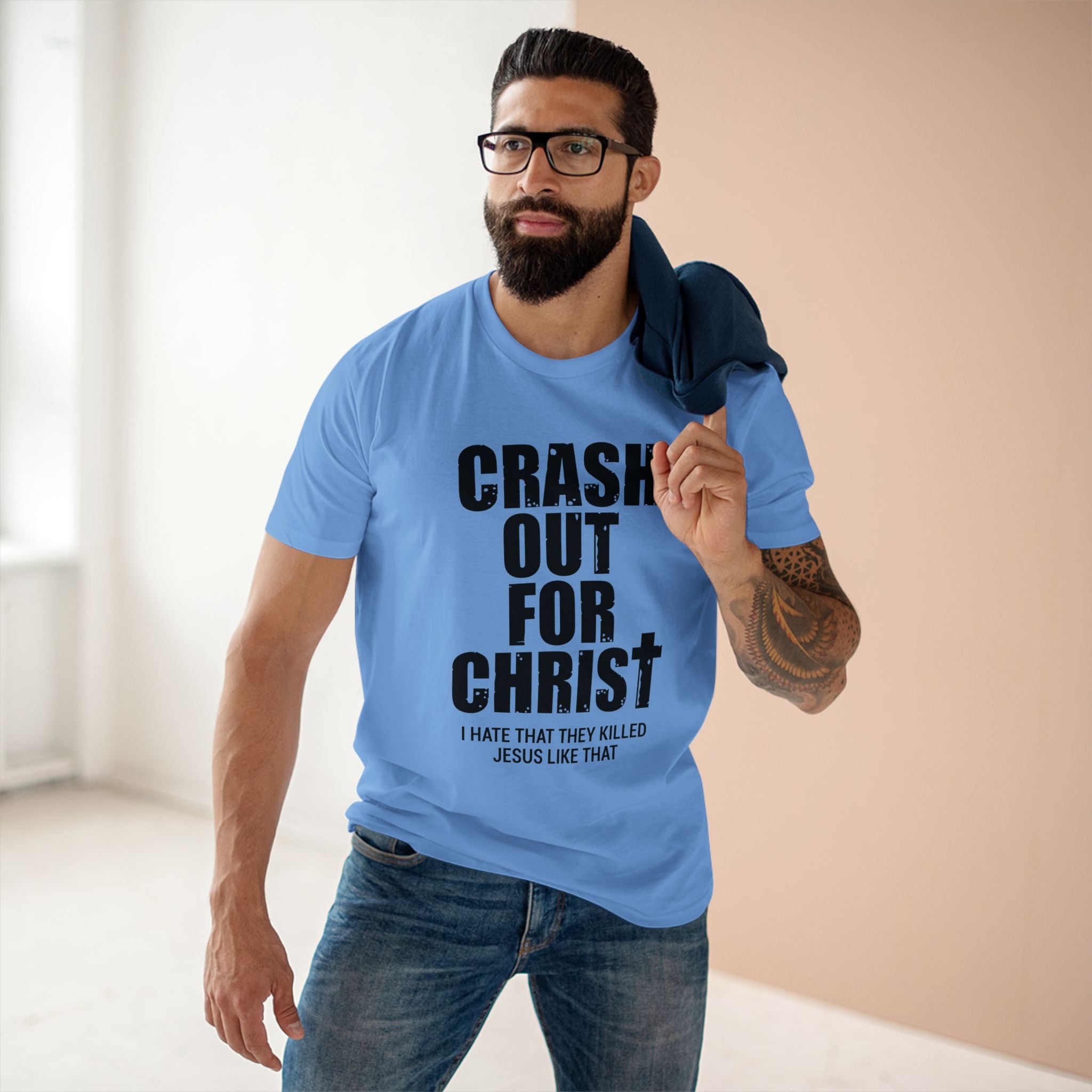 Crash Out for Christ Tee, Christian T-Shirt, Faith Apparel, Religious Gift, Casual Wear, Inspirational Shirts