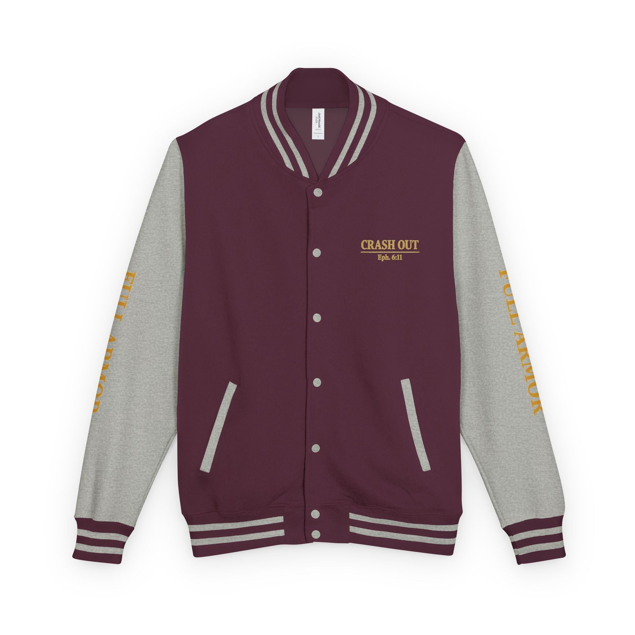 Crash Out for Christ Unisex Heavyweight Letterman Jacket