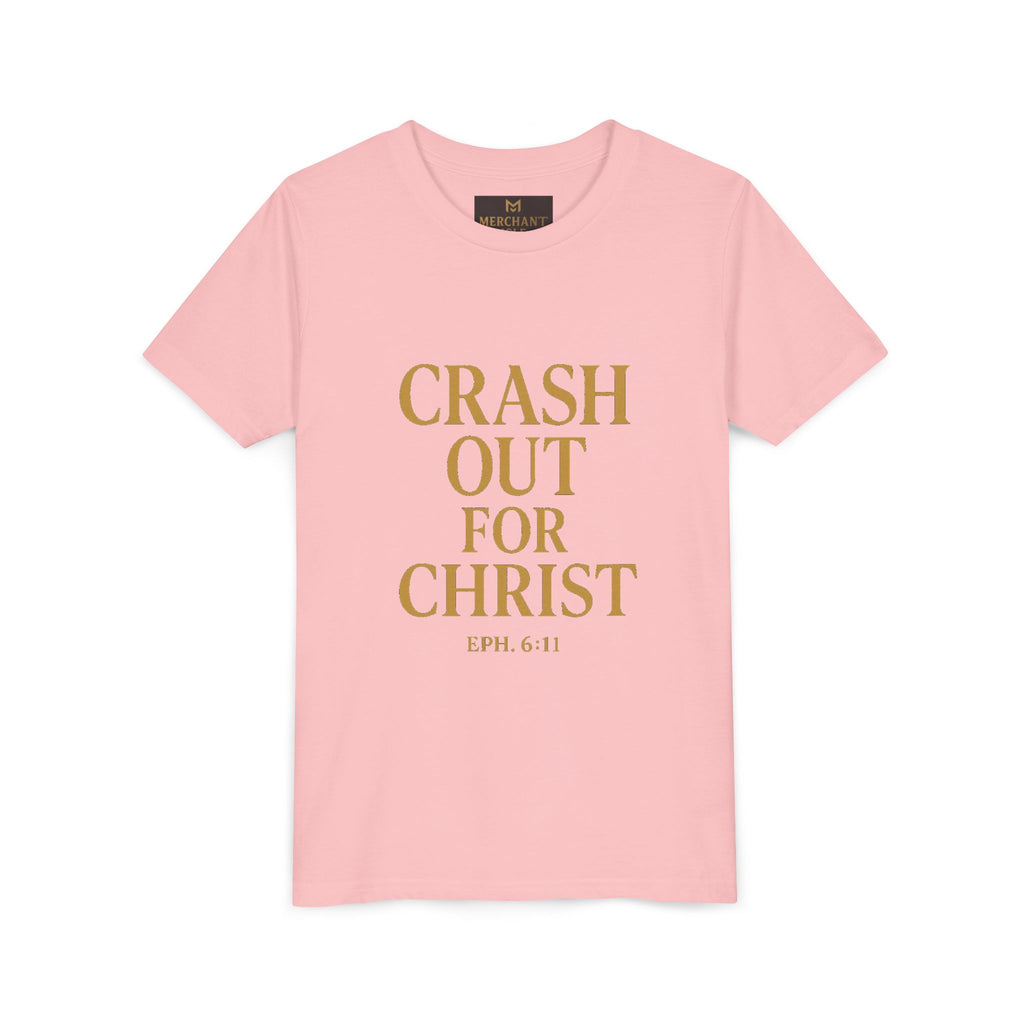 Faith-Inspired Youth Short Sleeve Tee - "Crash Out for Christ"