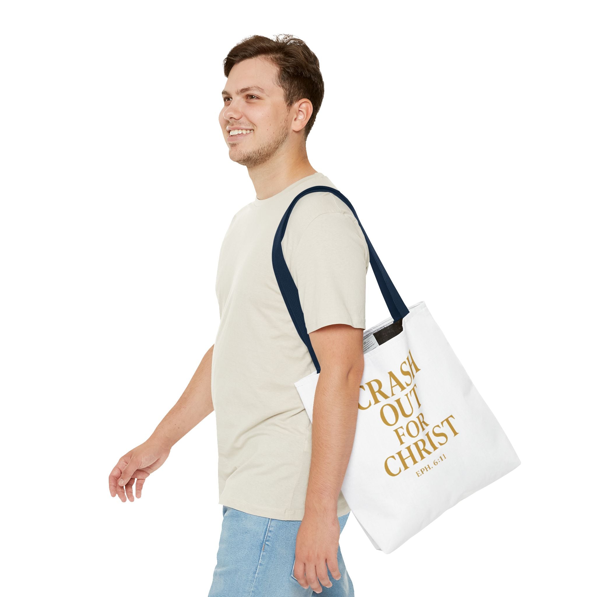 Inspirational Christian Tote Bag - "Crash Out for Christ"