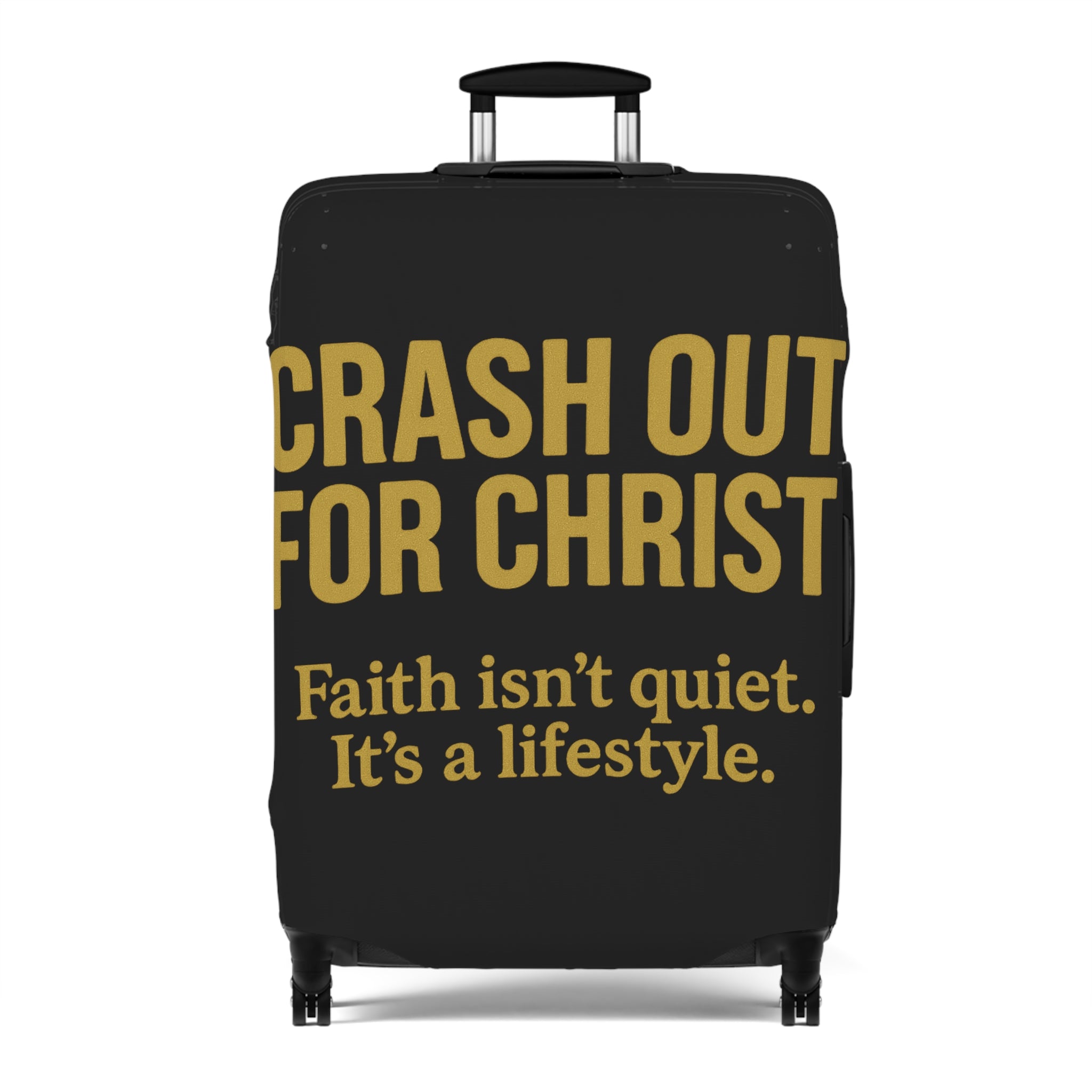 Inspirational Luggage Cover - "Crash Out for Christ" - Travel with Faith