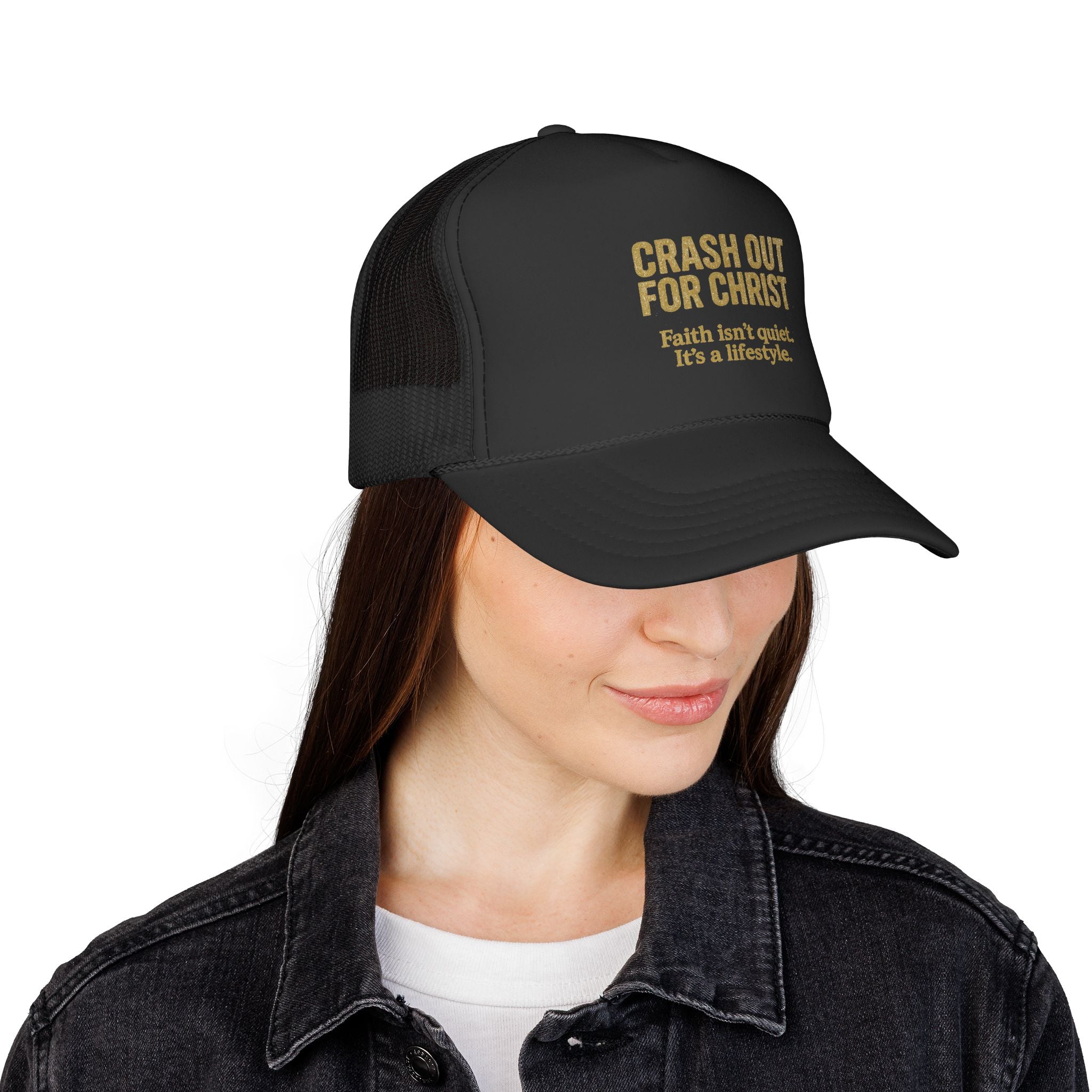 Faith-Inspired Trucker Cap - 'Crash Out for Christ'