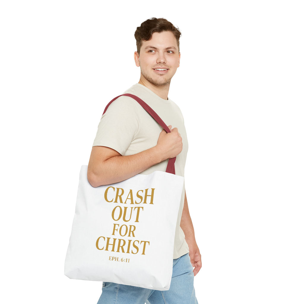 Inspirational Christian Tote Bag - "Crash Out for Christ"