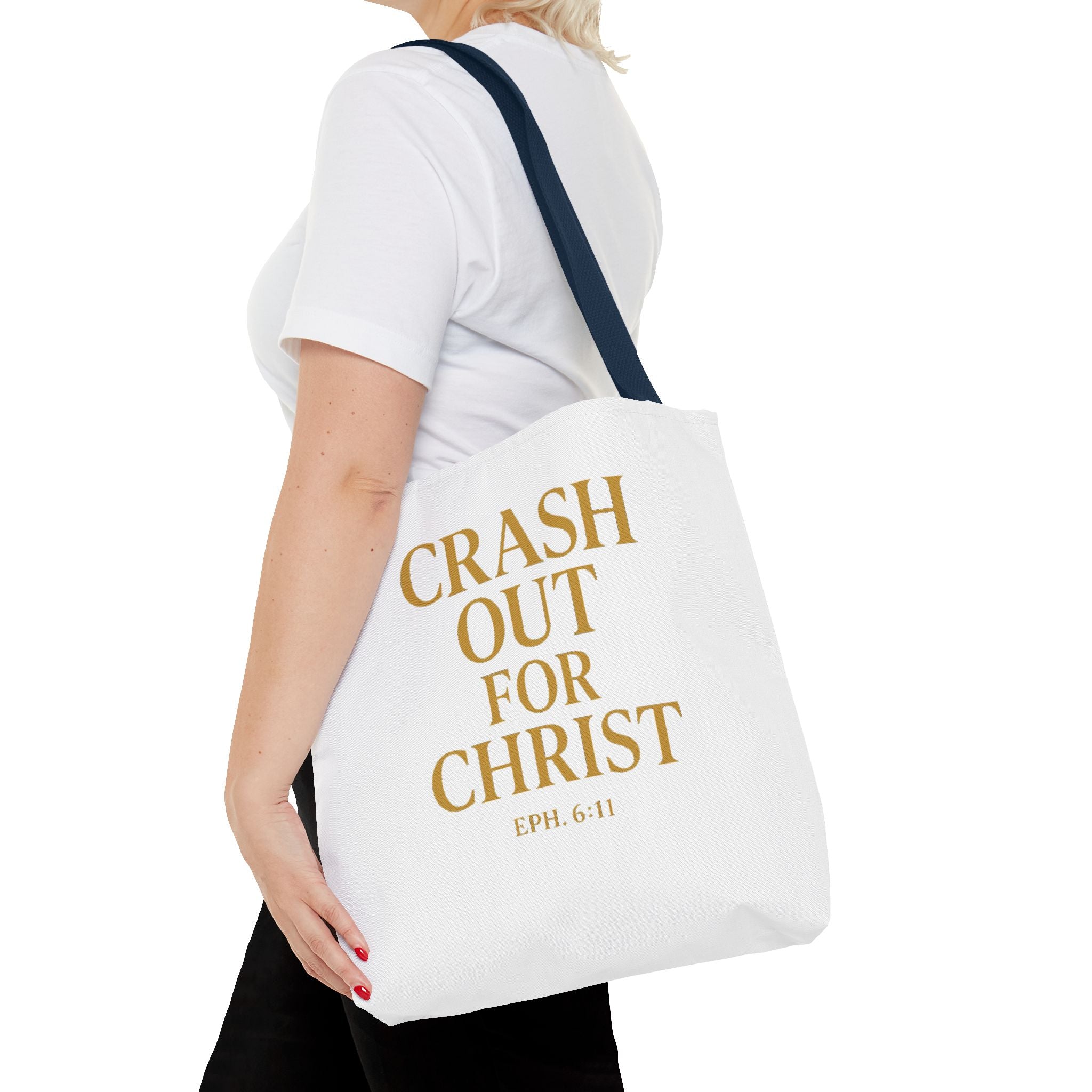 Inspirational Christian Tote Bag - "Crash Out for Christ"