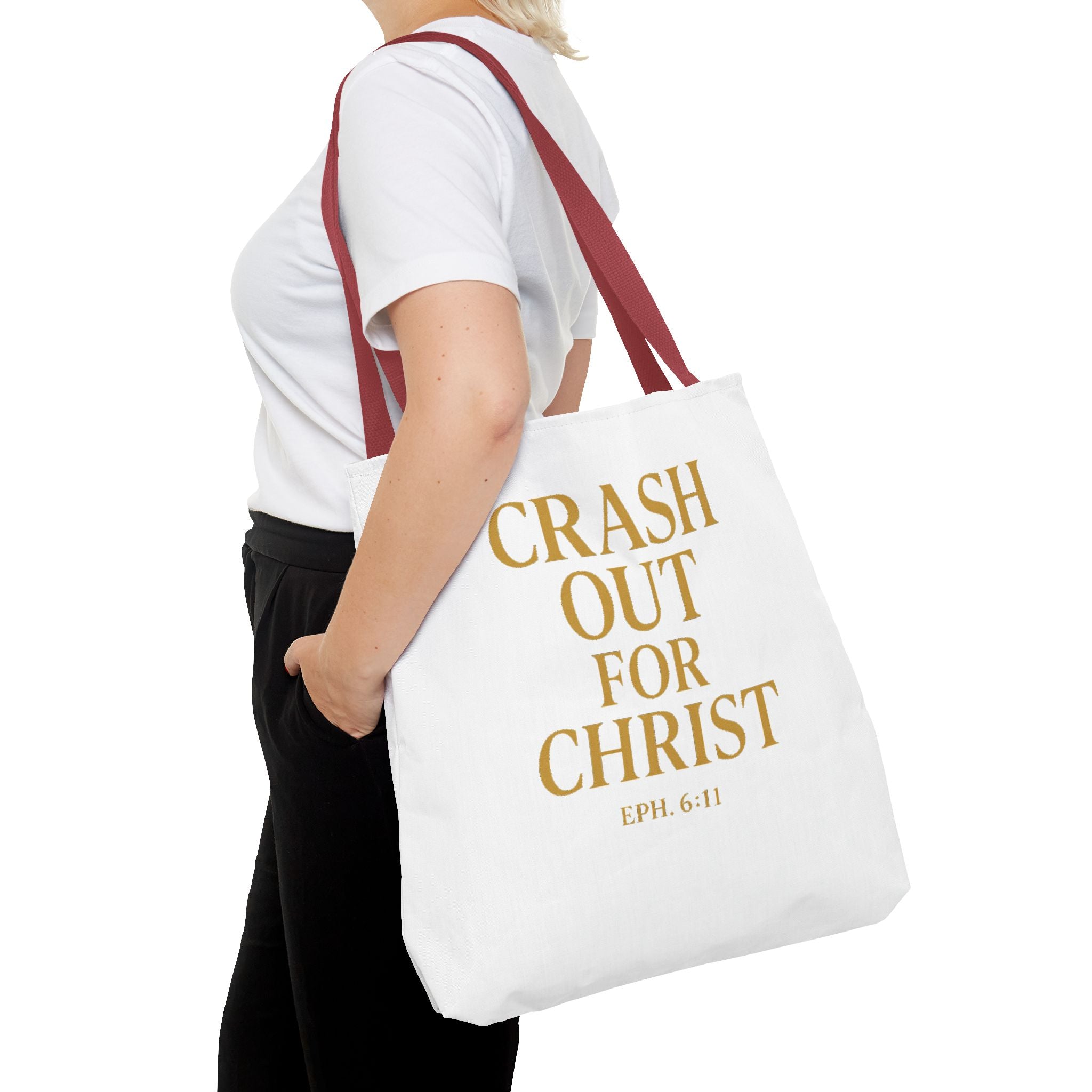 Inspirational Christian Tote Bag - "Crash Out for Christ"