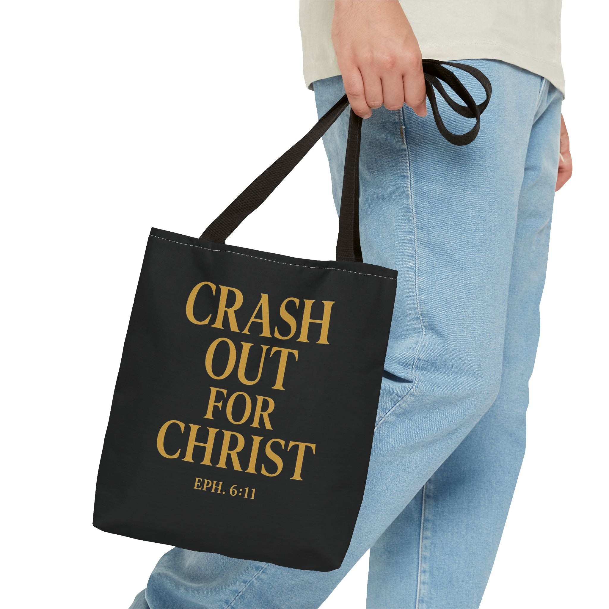 Inspirational Tote Bag - Crash Out for Christ & Full Armor Design