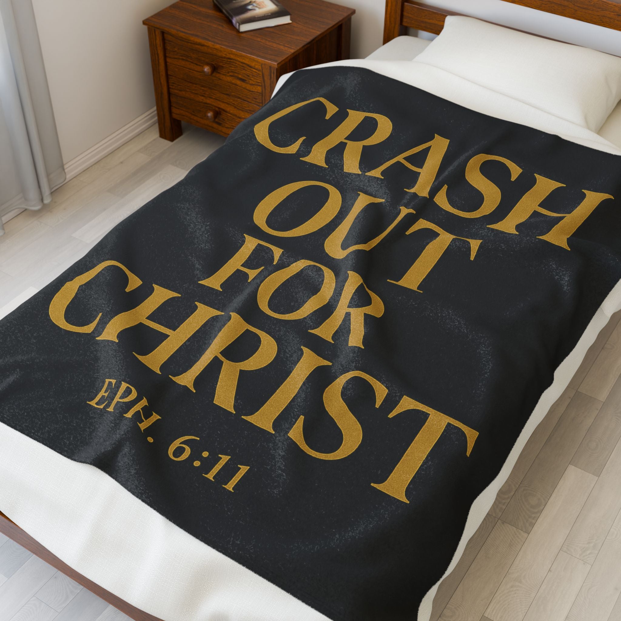 Crash Out for Christ Velveteen Plush Blanket