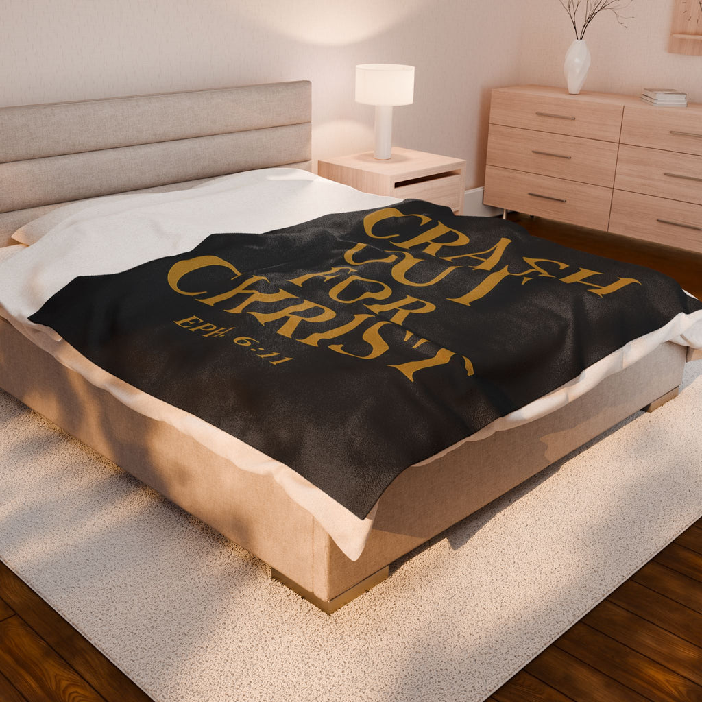 Crash Out for Christ Velveteen Plush Blanket