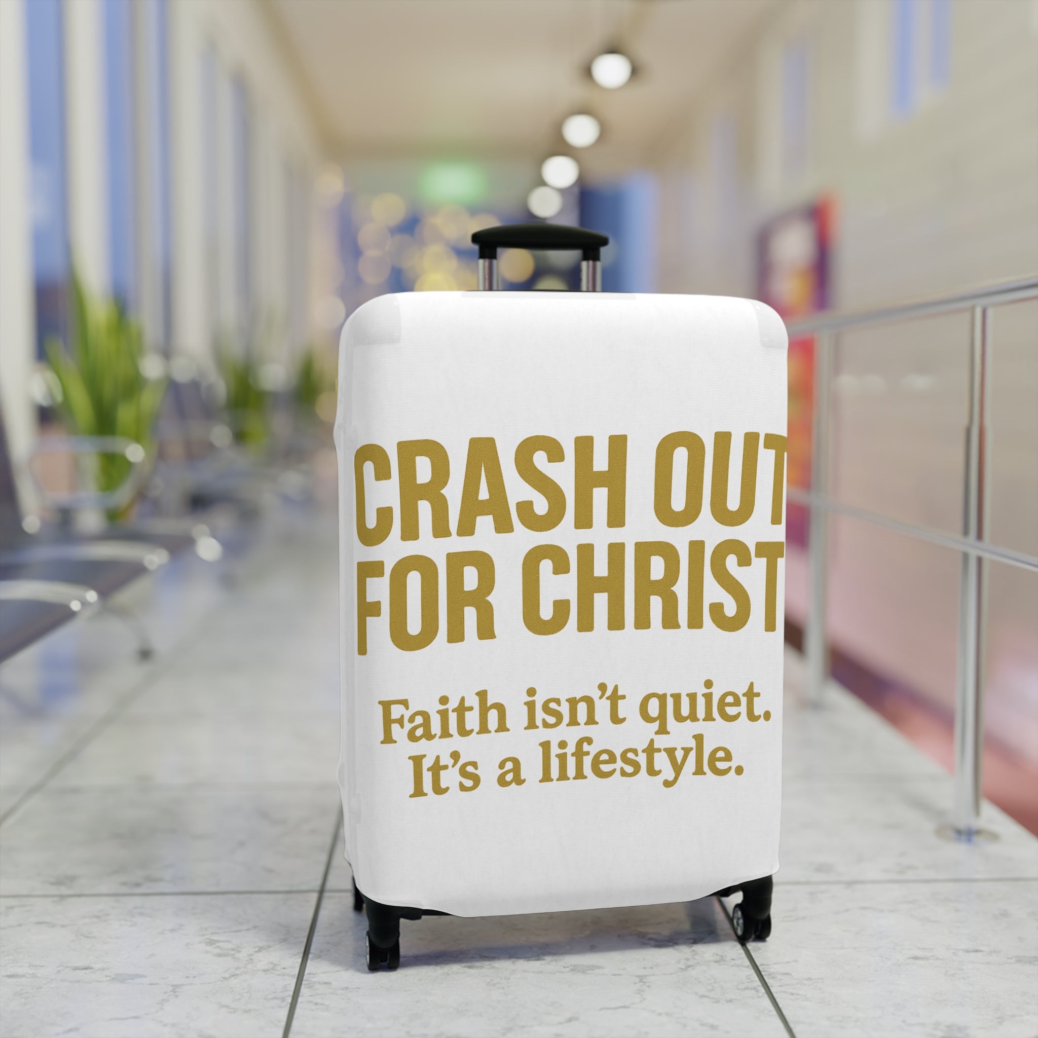Inspirational Luggage Cover - "Crash Out for Christ"