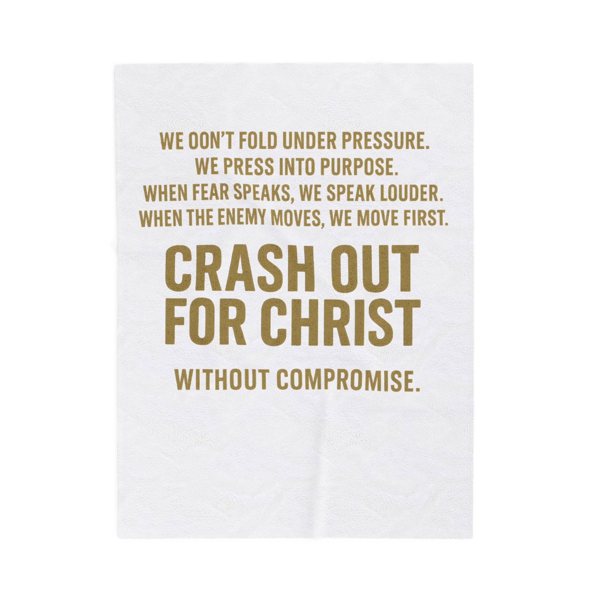 Inspirational Velveteen Plush Blanket - Crash Out for Christ