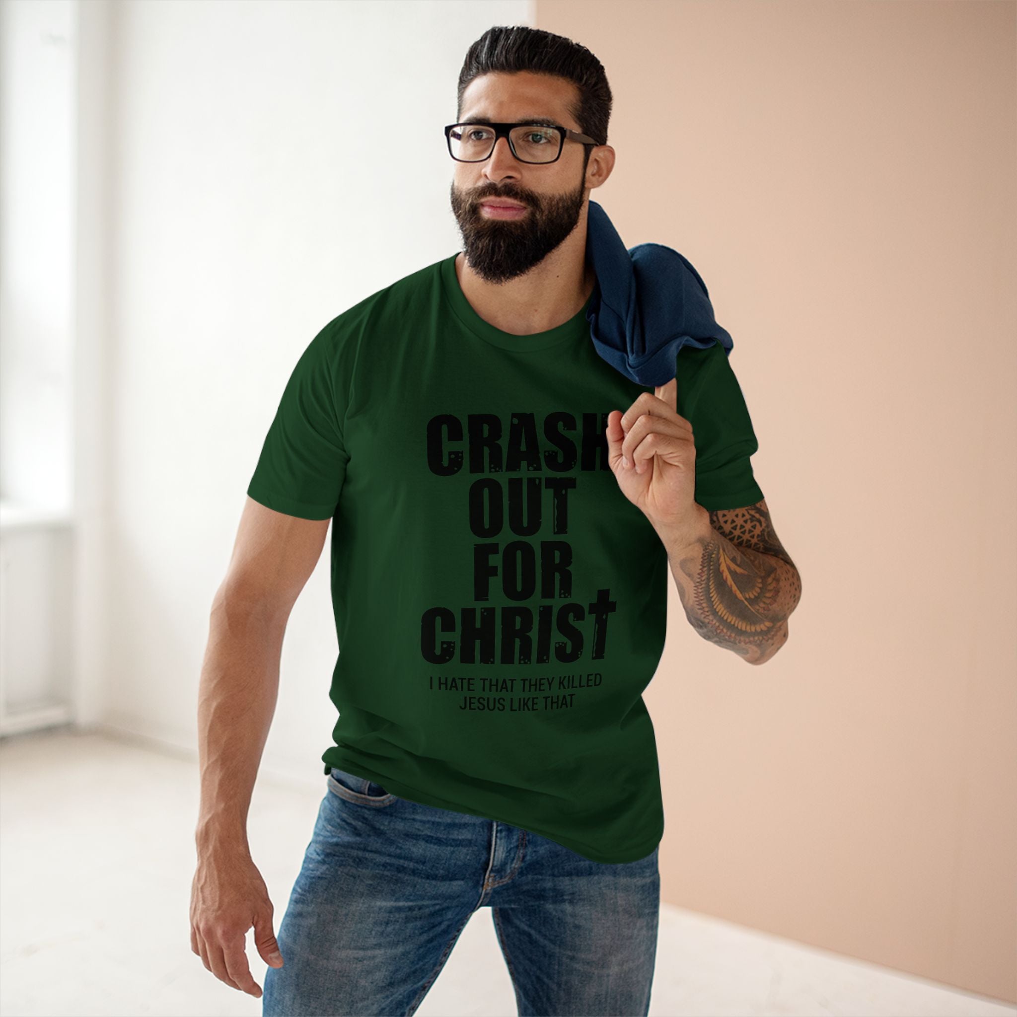 Crash Out for Christ Tee, Christian T-Shirt, Faith Apparel, Religious Gift, Casual Wear, Inspirational Shirts