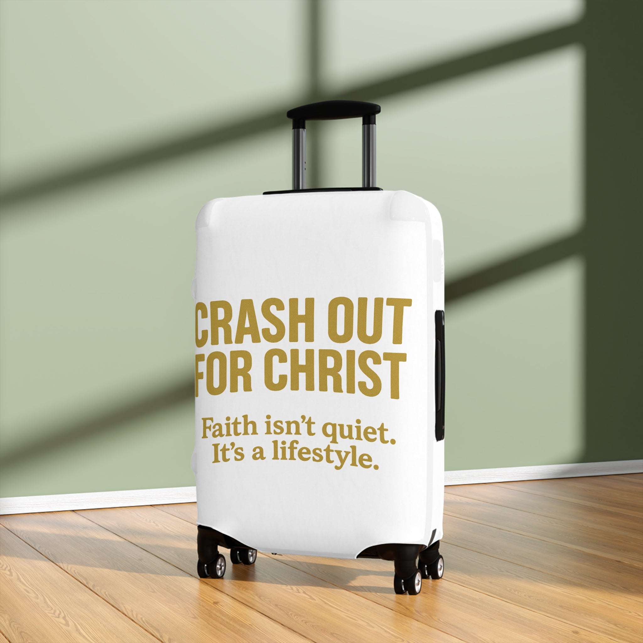 Inspirational Luggage Cover - "Crash Out for Christ"