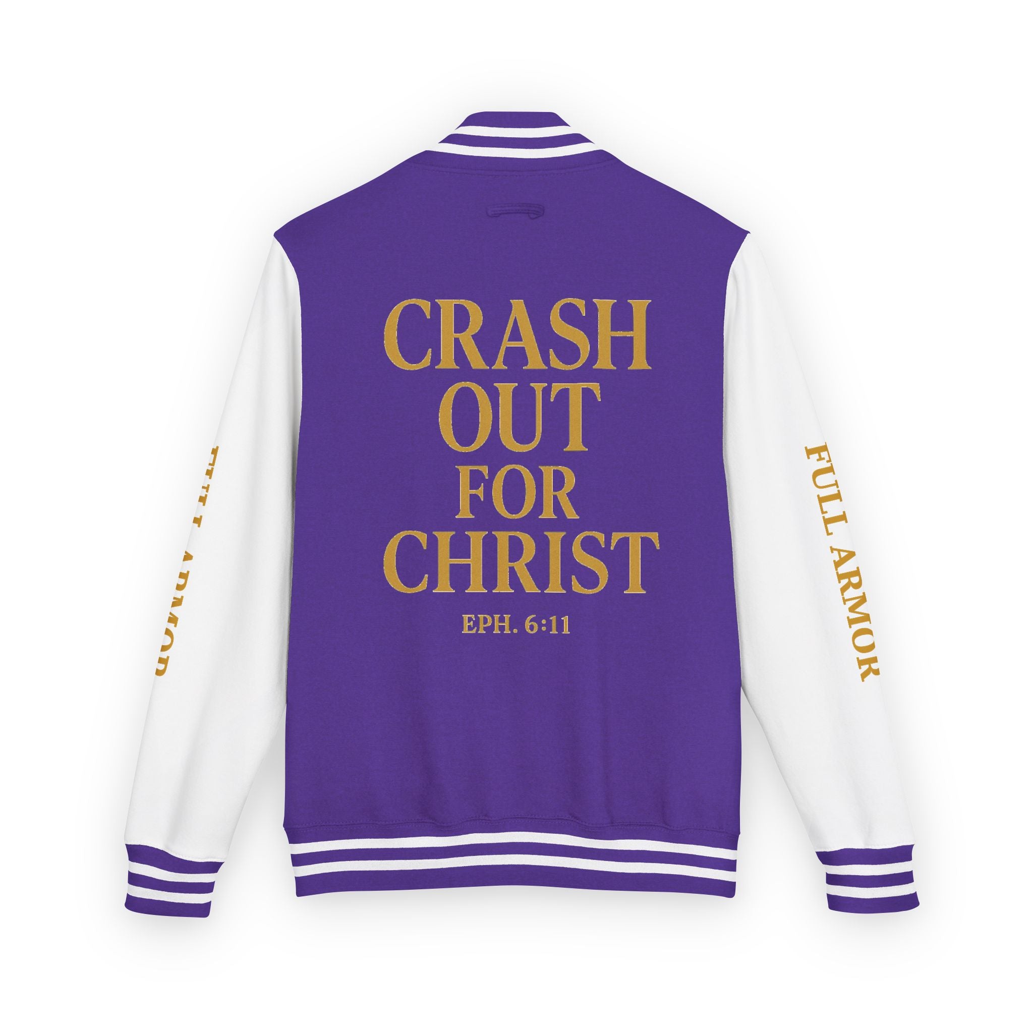 Crash Out for Christ Unisex Heavyweight Letterman Jacket
