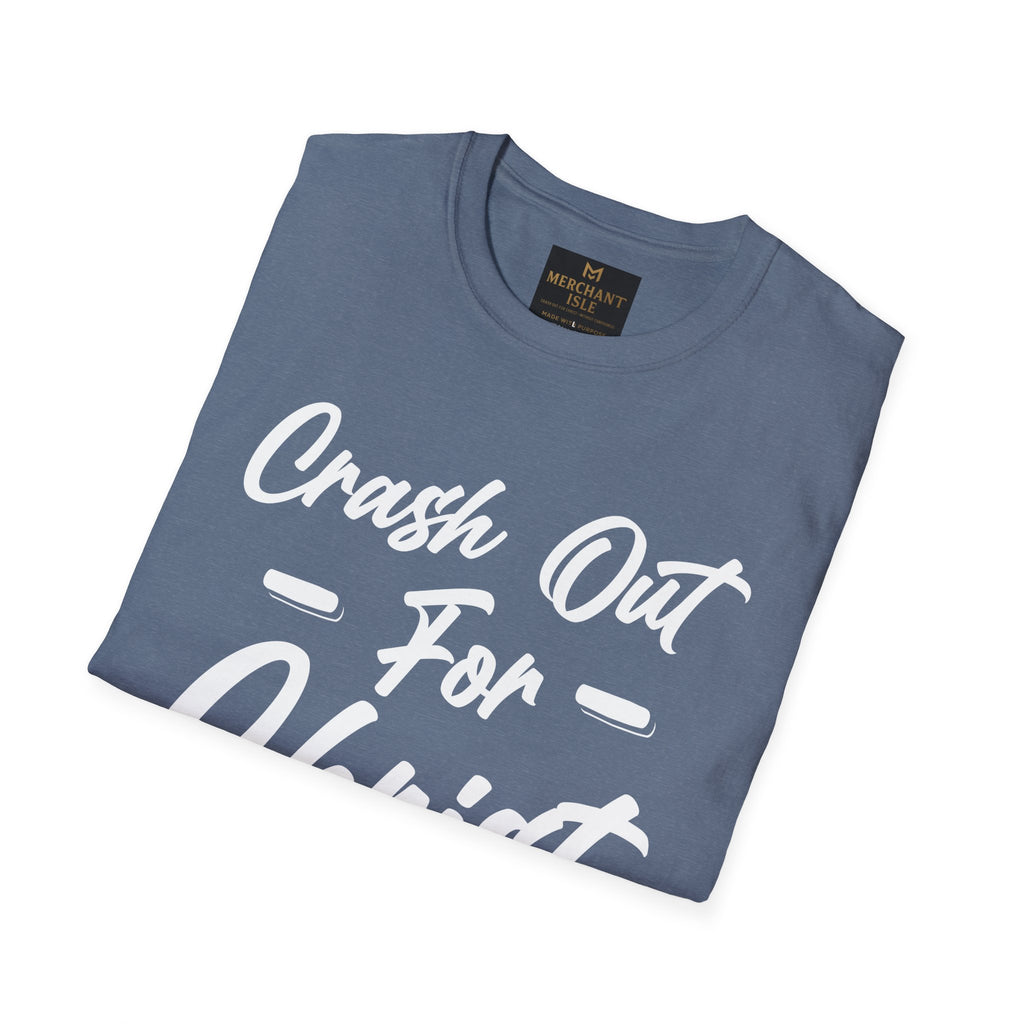 Crash Out for Christ Unisex Softstyle T-Shirt | Faith-Based Apparel, Casual Wear, Christian Gift, Inspirational Tee, Church Clothing