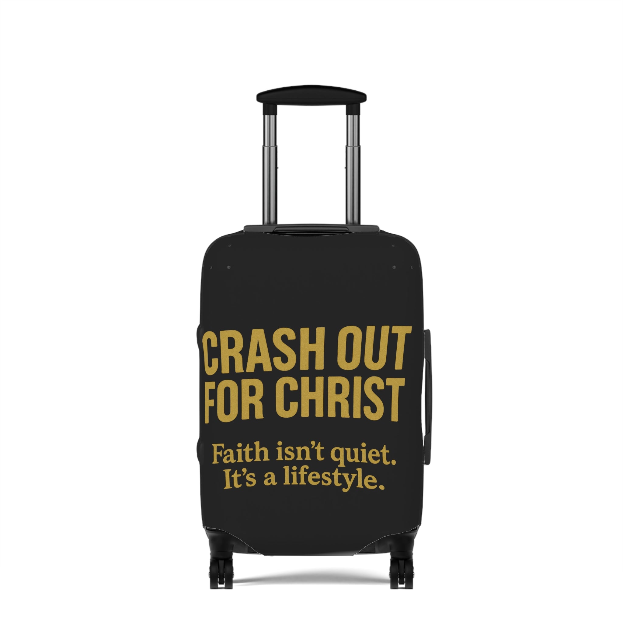 Inspirational Luggage Cover - "Crash Out for Christ" - Travel with Faith
