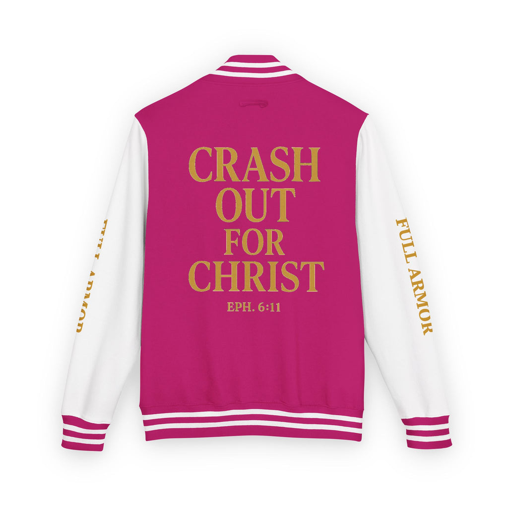 Crash Out for Christ Unisex Heavyweight Letterman Jacket