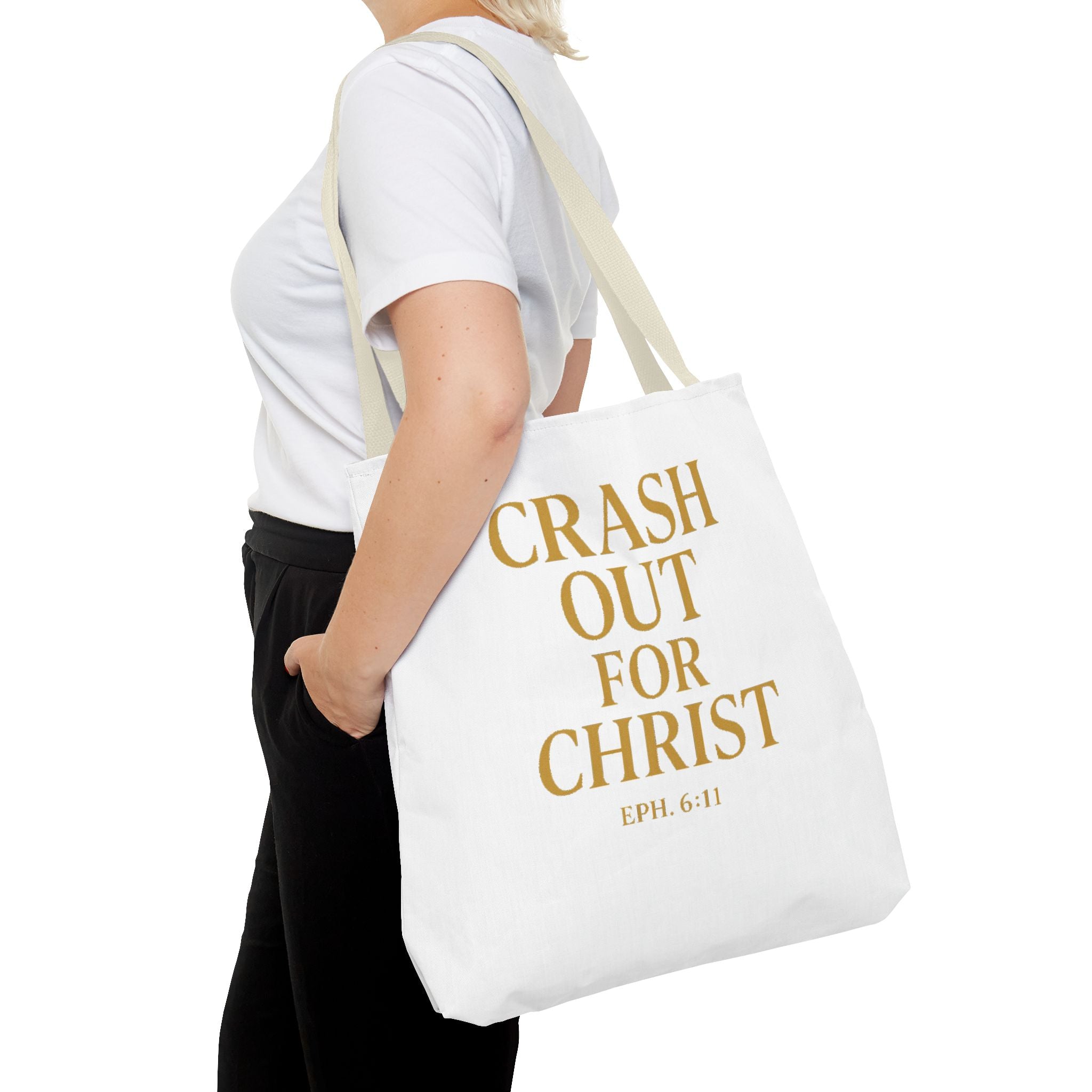 Inspirational Christian Tote Bag - "Crash Out for Christ"