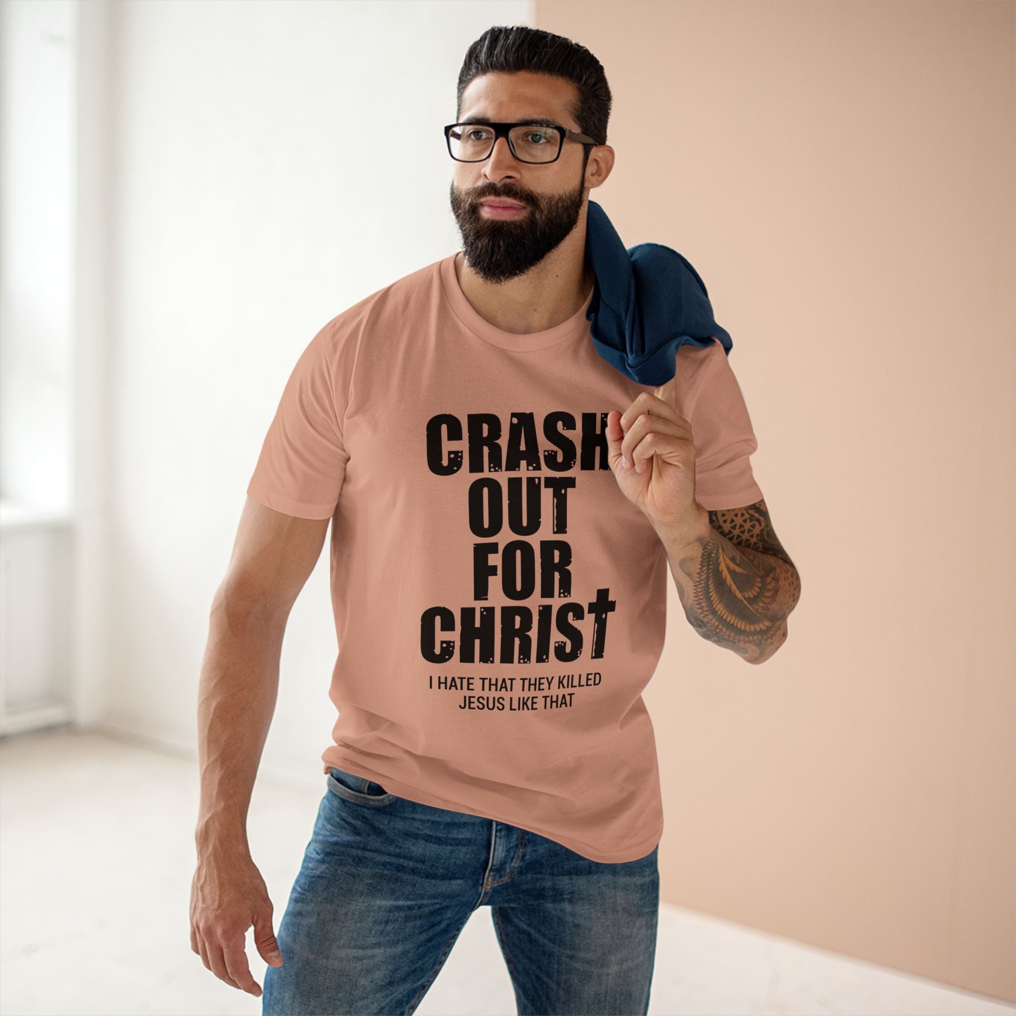 Crash Out for Christ Tee, Christian T-Shirt, Faith Apparel, Religious Gift, Casual Wear, Inspirational Shirts
