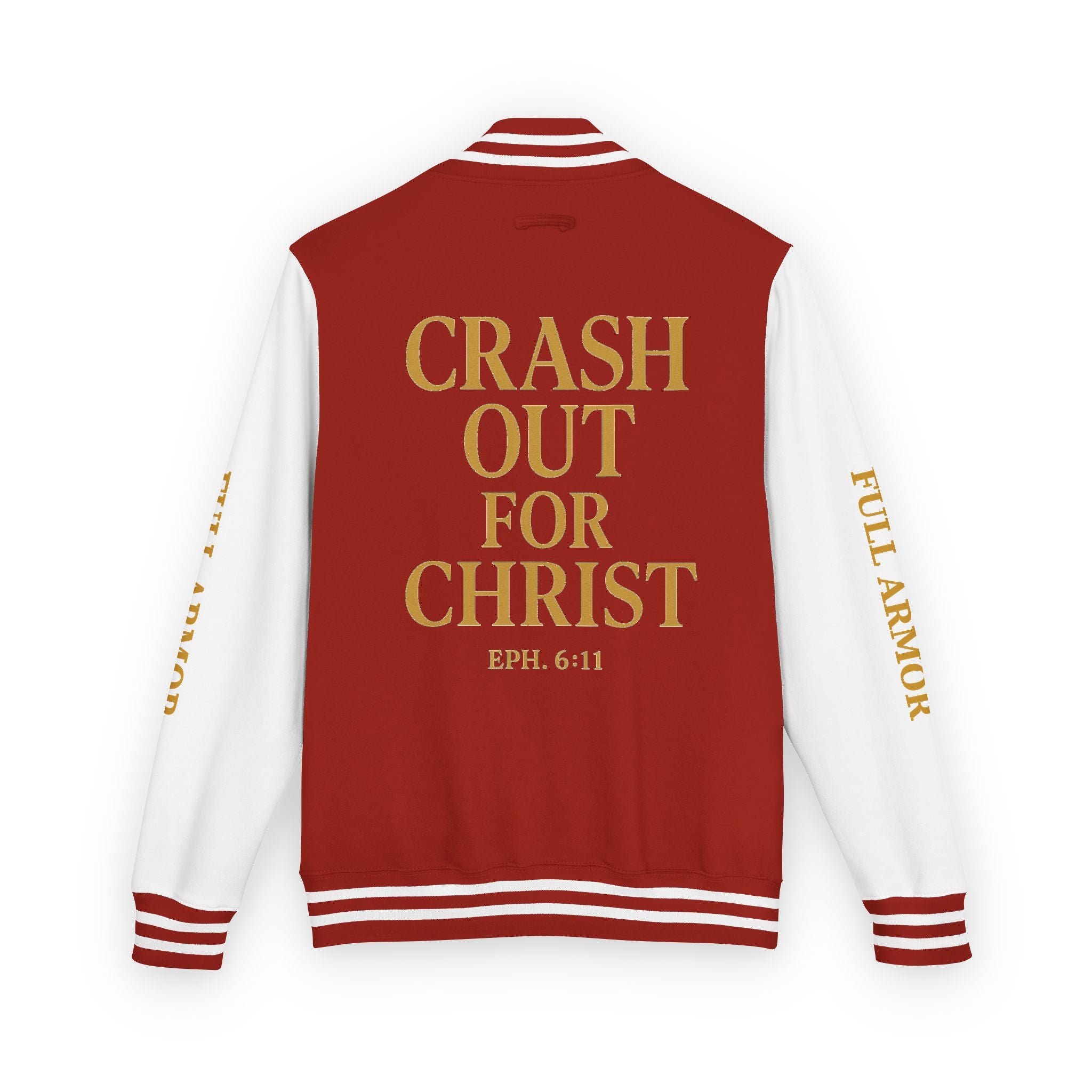 Crash Out for Christ Unisex Heavyweight Letterman Jacket