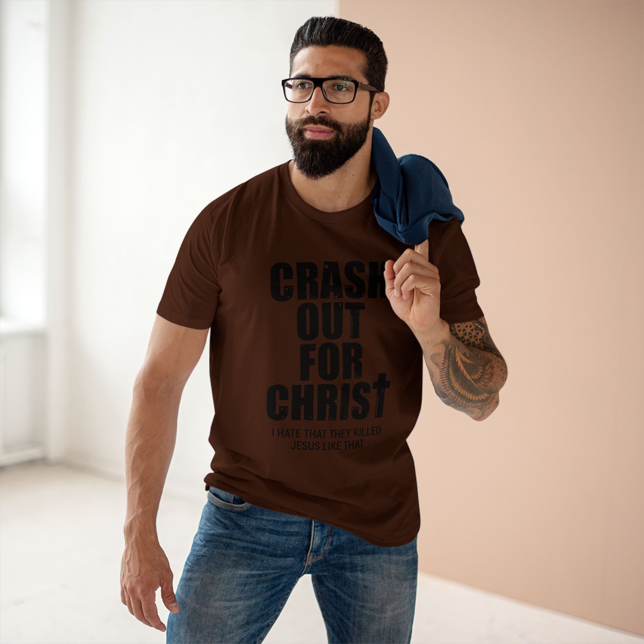 Crash Out for Christ Tee, Christian T-Shirt, Faith Apparel, Religious Gift, Casual Wear, Inspirational Shirts
