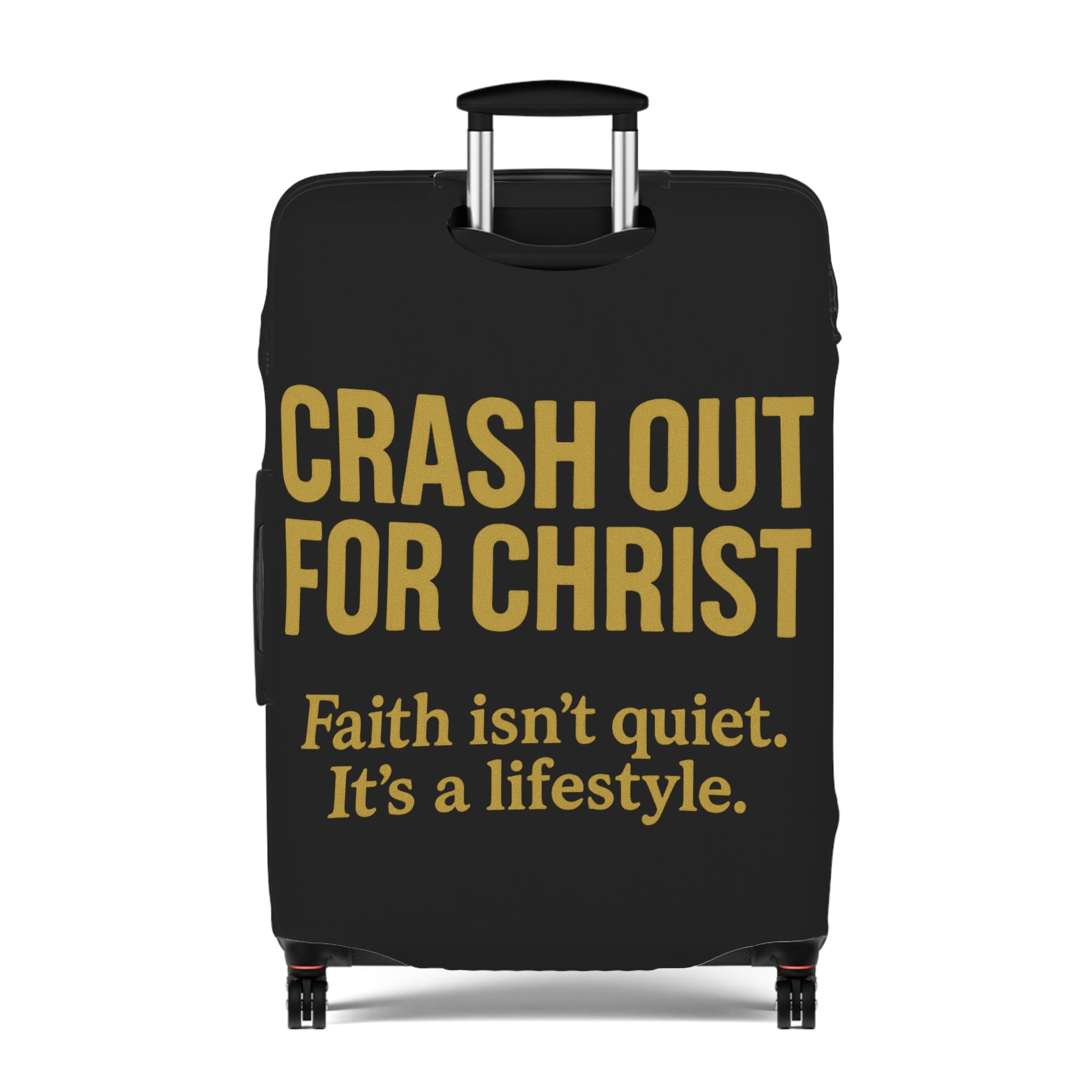 Inspirational Luggage Cover - "Crash Out for Christ" - Travel with Faith