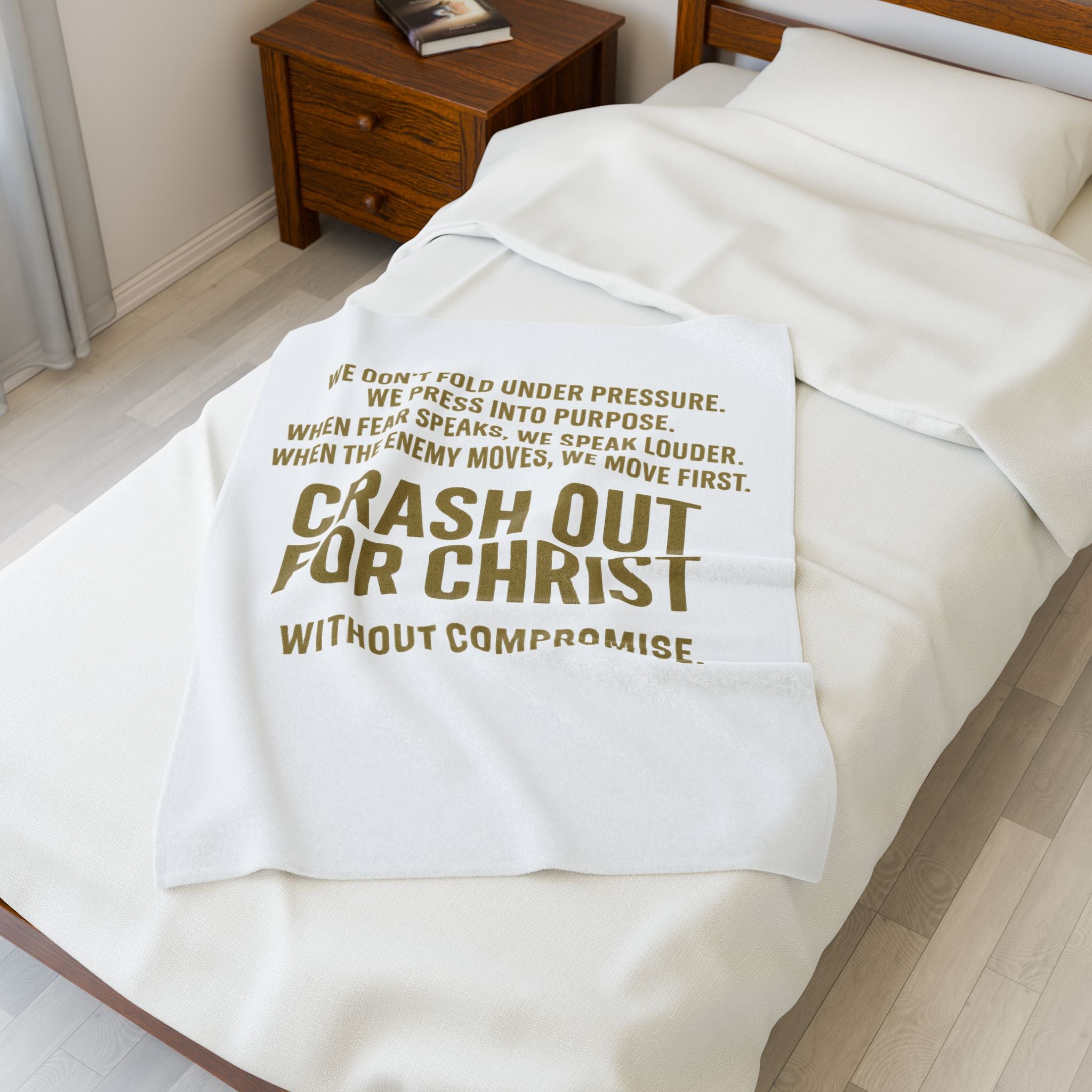 Inspirational Velveteen Plush Blanket - Crash Out for Christ