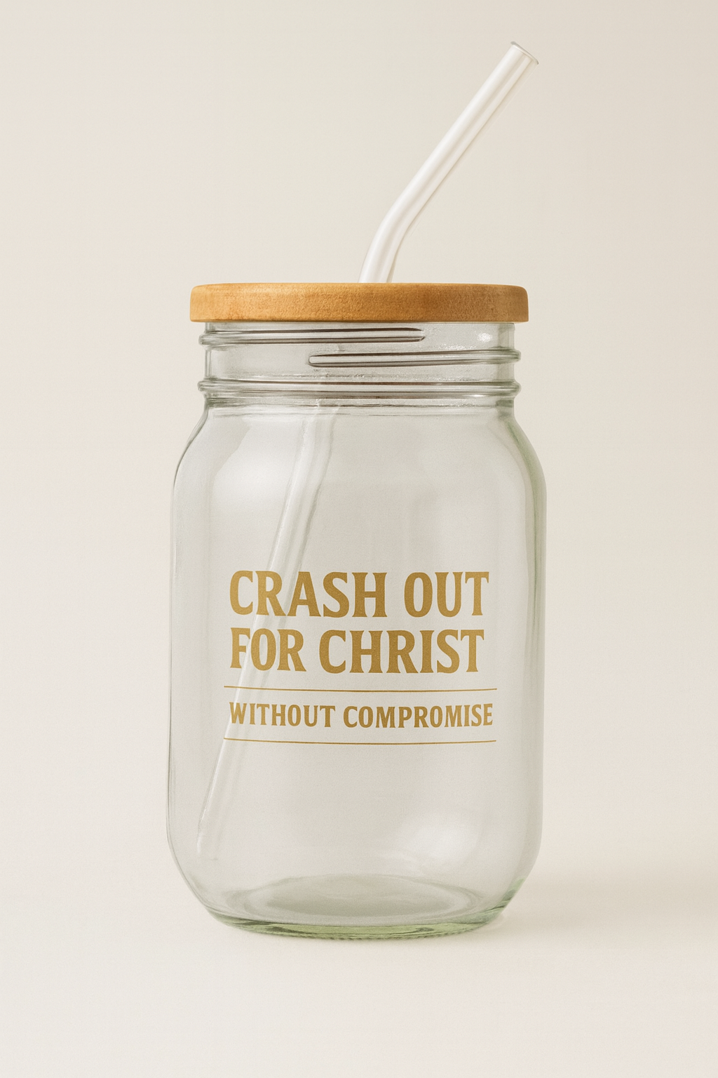 Engraved Sipper Glass with Straw - 16oz "Crash Out for Christ"