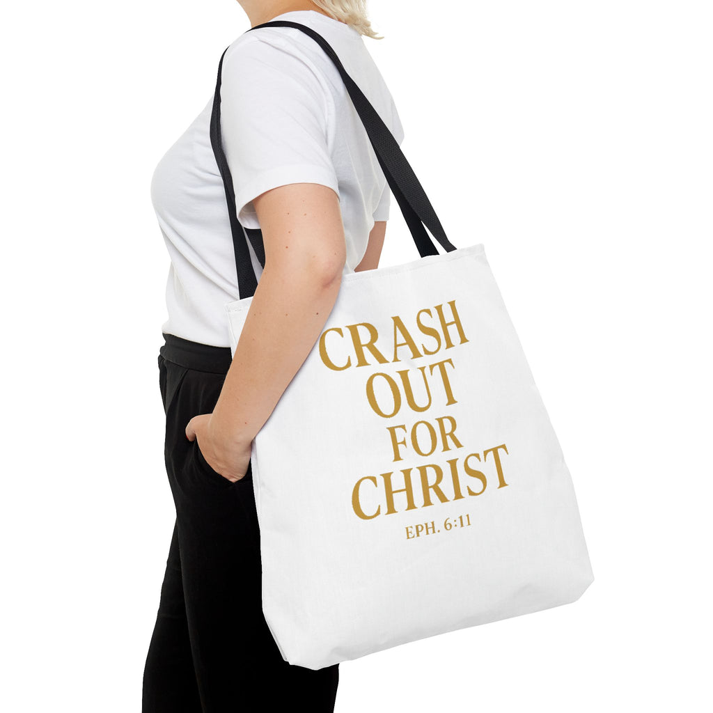 Inspirational Christian Tote Bag - "Crash Out for Christ"