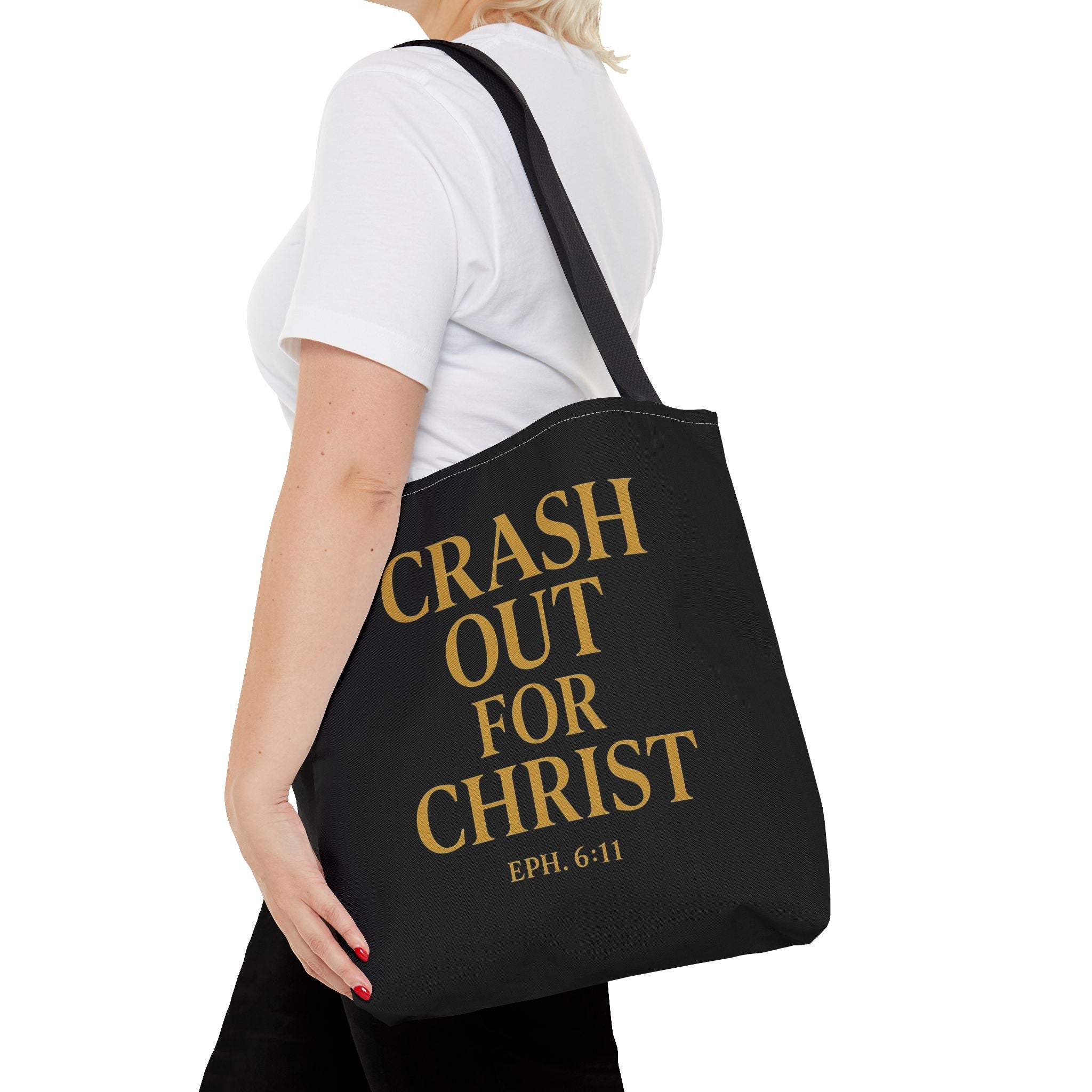 Inspirational Tote Bag - Crash Out for Christ & Full Armor Design