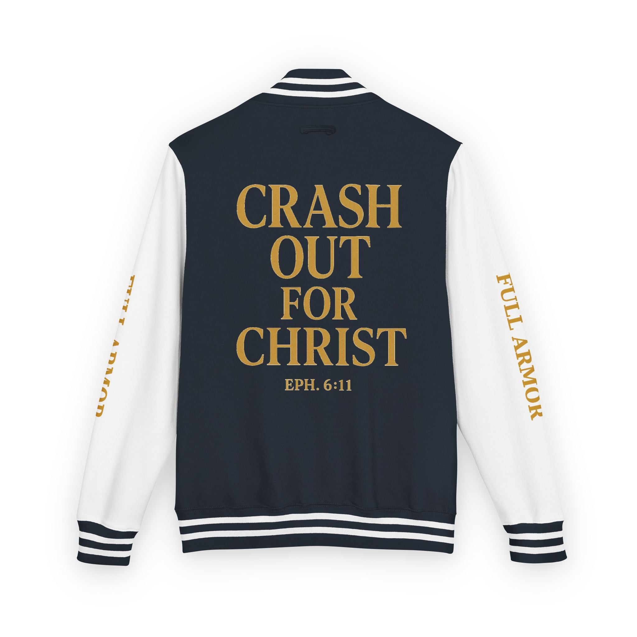 Crash Out for Christ Unisex Heavyweight Letterman Jacket