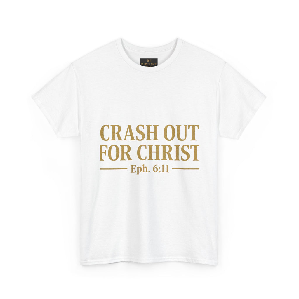 Faith-Inspired Unisex Heavy Cotton Tee - "Crash Out for Christ"