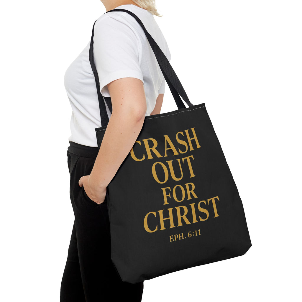Inspirational Tote Bag - Crash Out for Christ & Full Armor Design
