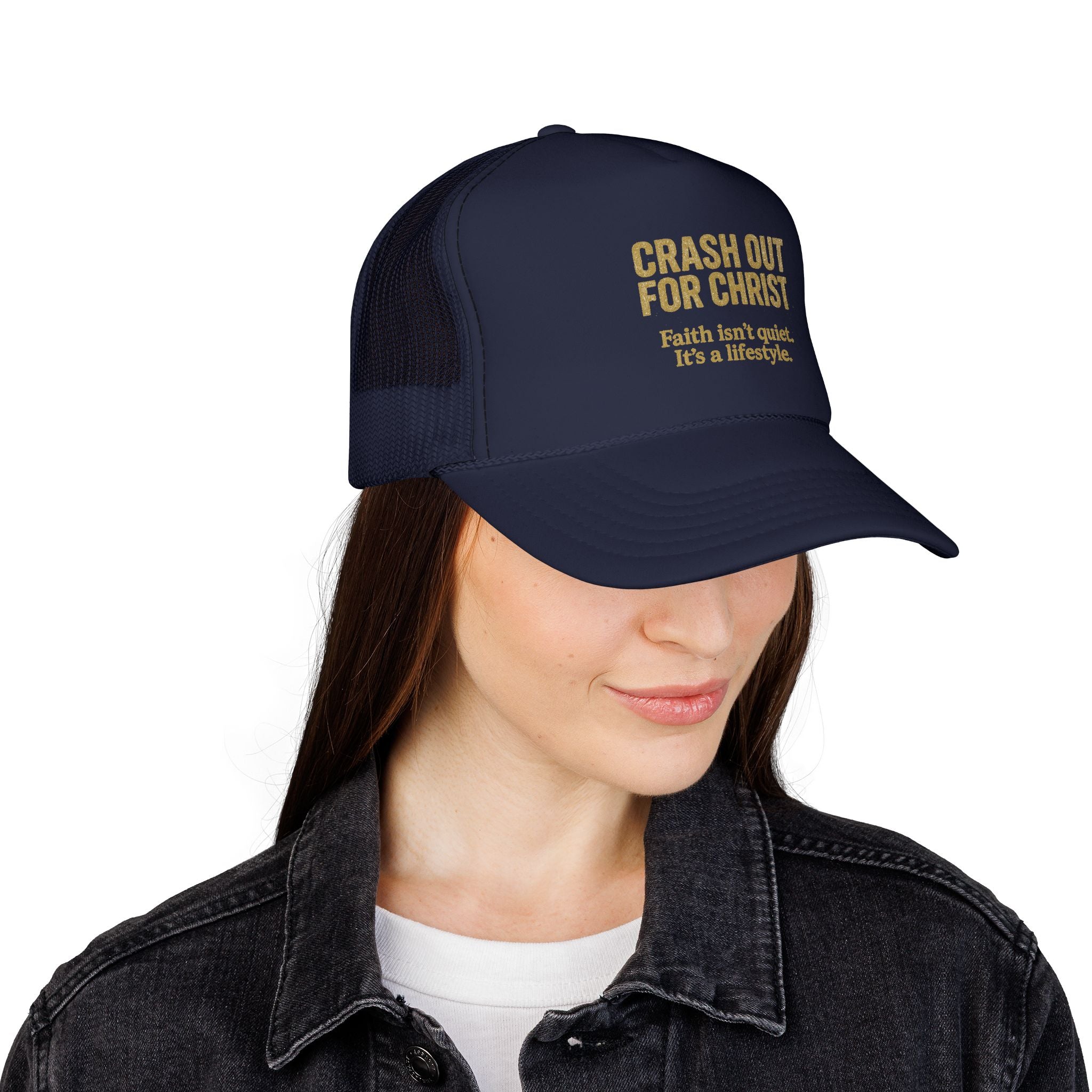 Faith-Inspired Trucker Cap - 'Crash Out for Christ'