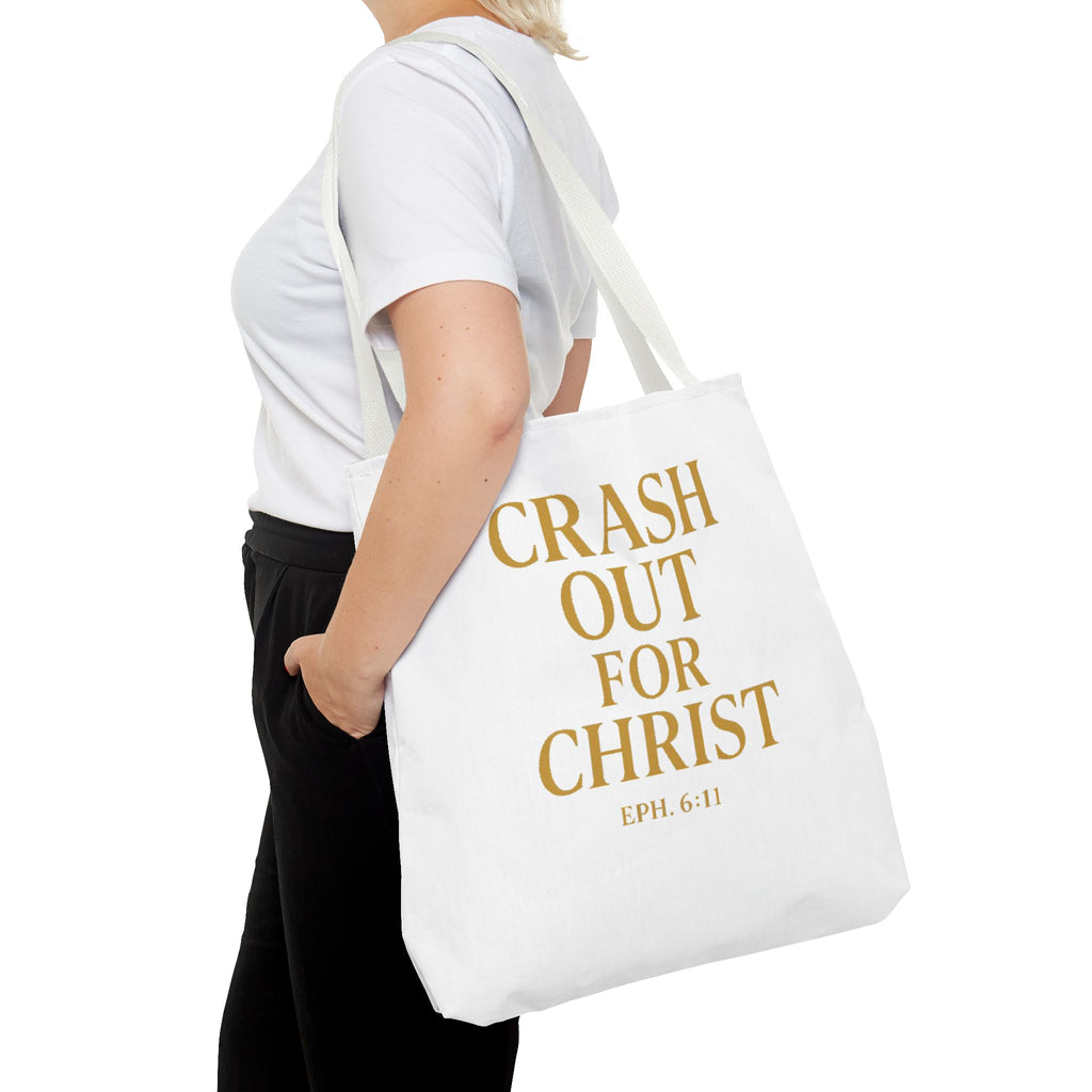 Inspirational Christian Tote Bag - "Crash Out for Christ"