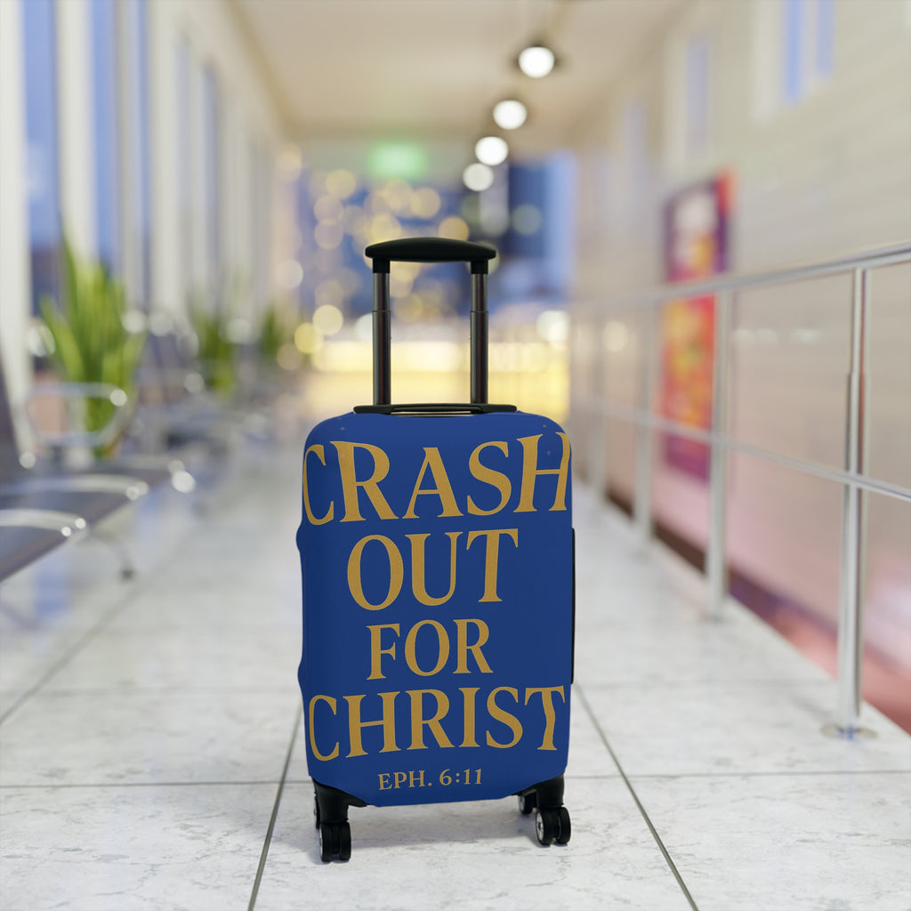 Christian Travel Luggage Cover - "Crash Out for Christ" Design