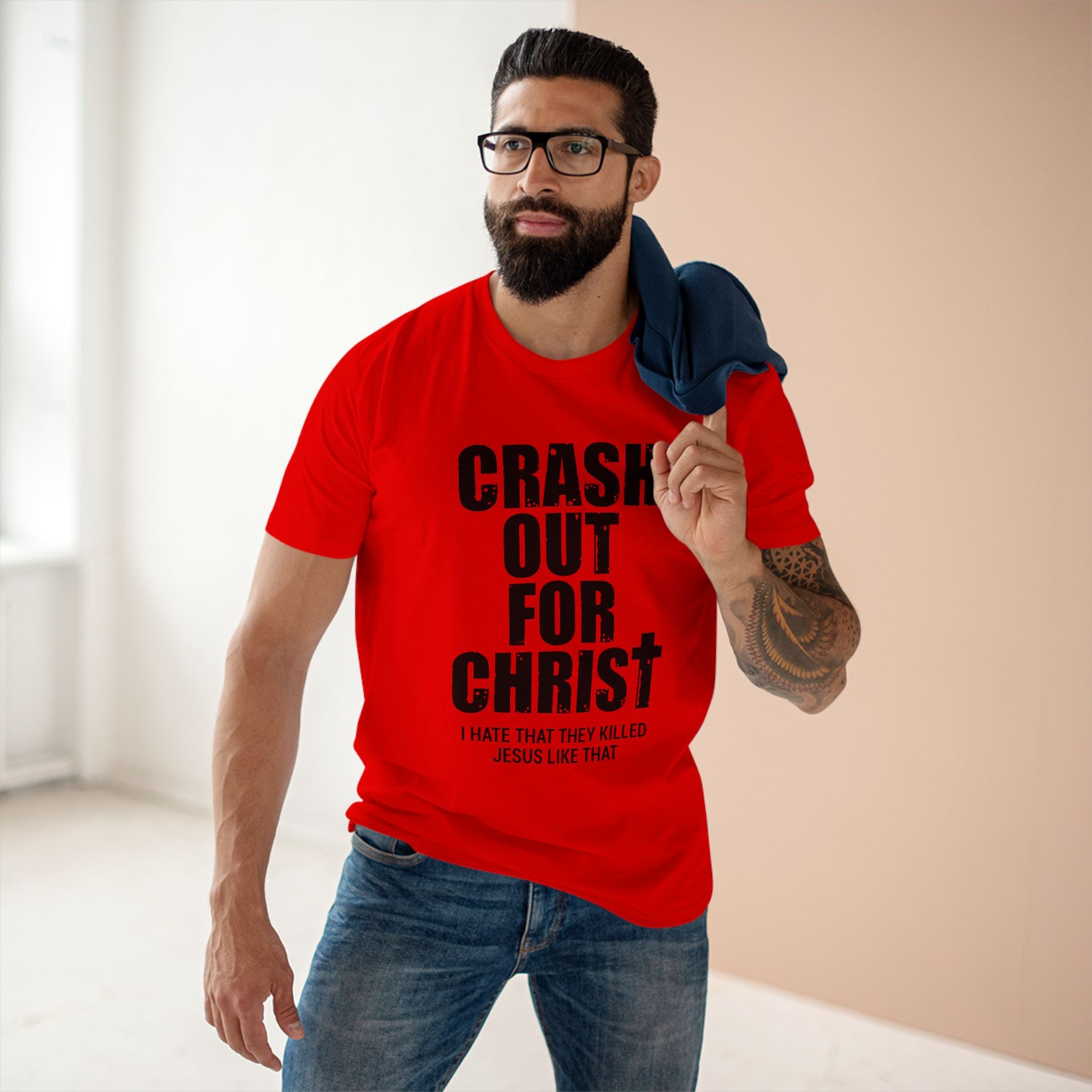 Crash Out for Christ Tee, Christian T-Shirt, Faith Apparel, Religious Gift, Casual Wear, Inspirational Shirts