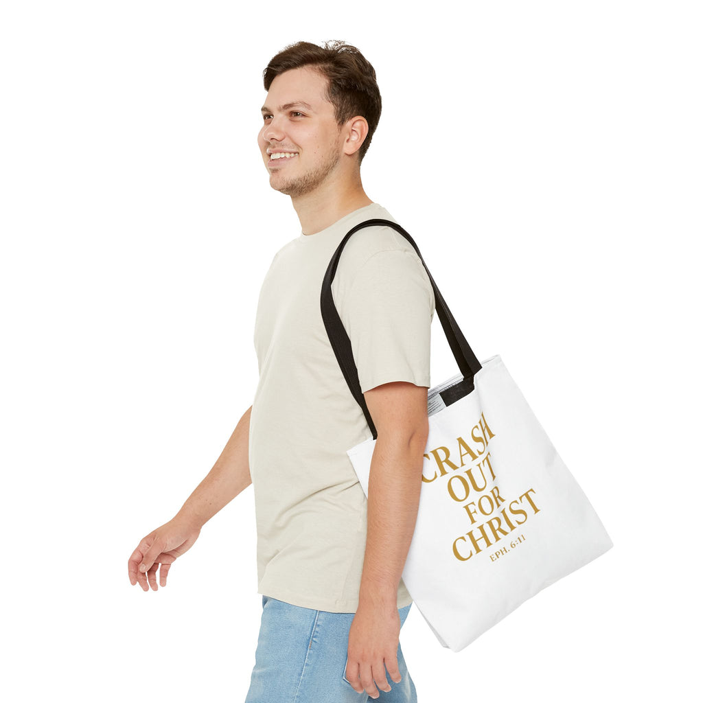 Inspirational Christian Tote Bag - "Crash Out for Christ"