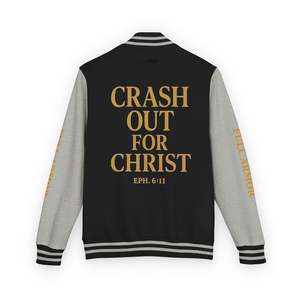 Crash Out for Christ Unisex Heavyweight Letterman Jacket
