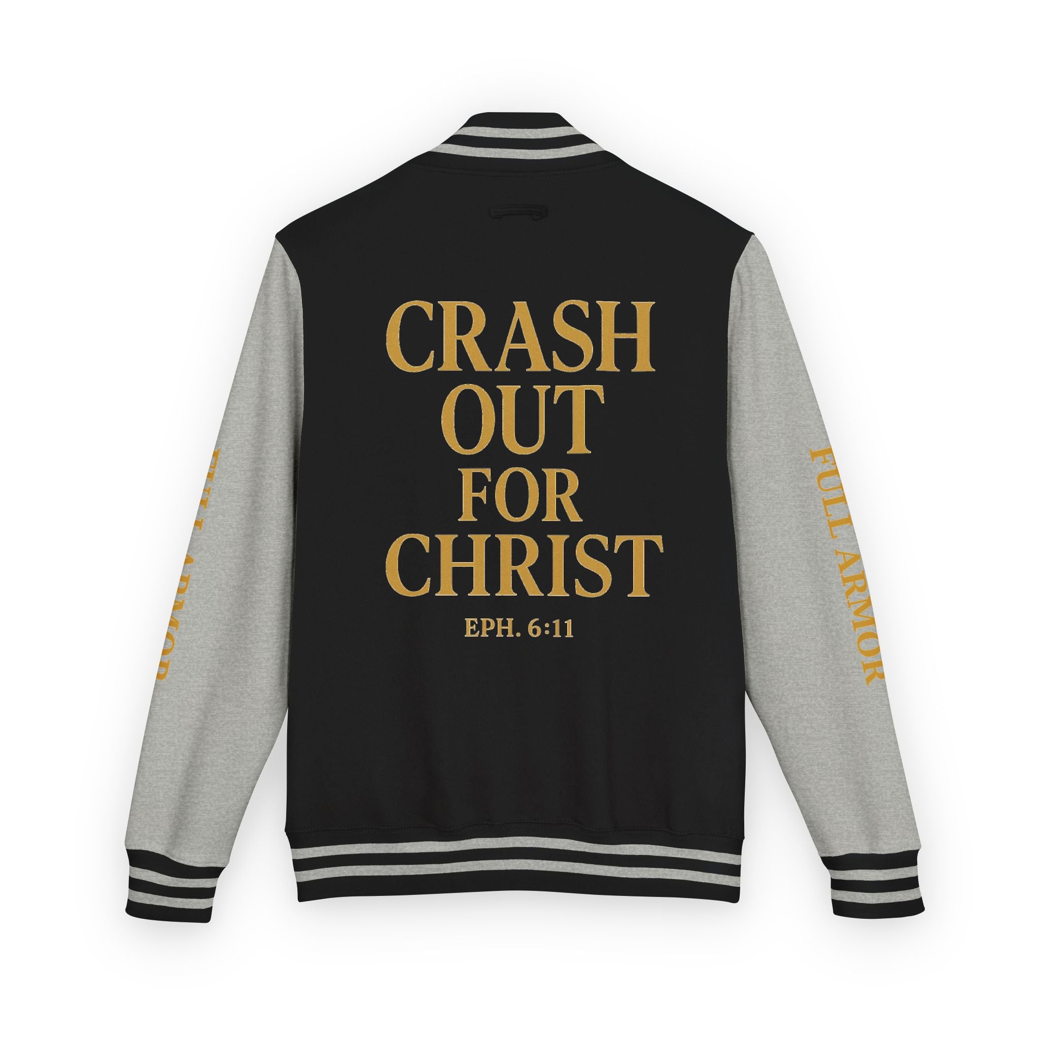 Crash Out for Christ Unisex Heavyweight Letterman Jacket