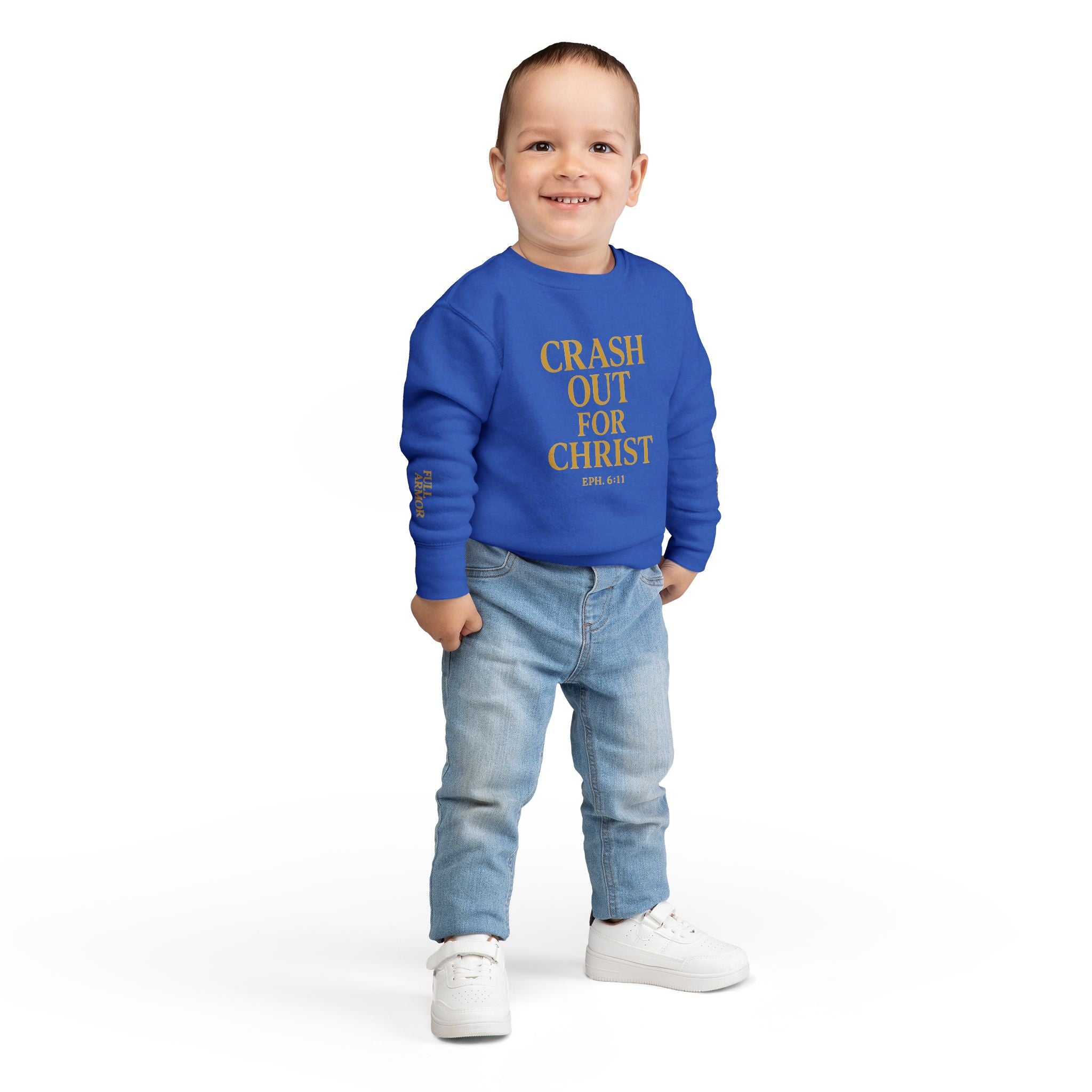 Toddler Sweatshirt: Crash Out for Christ - Cozy Faith-Inspired Pullover