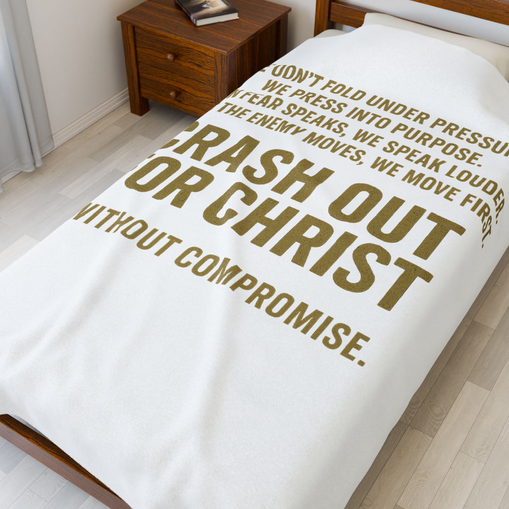 Inspirational Velveteen Plush Blanket - Crash Out for Christ