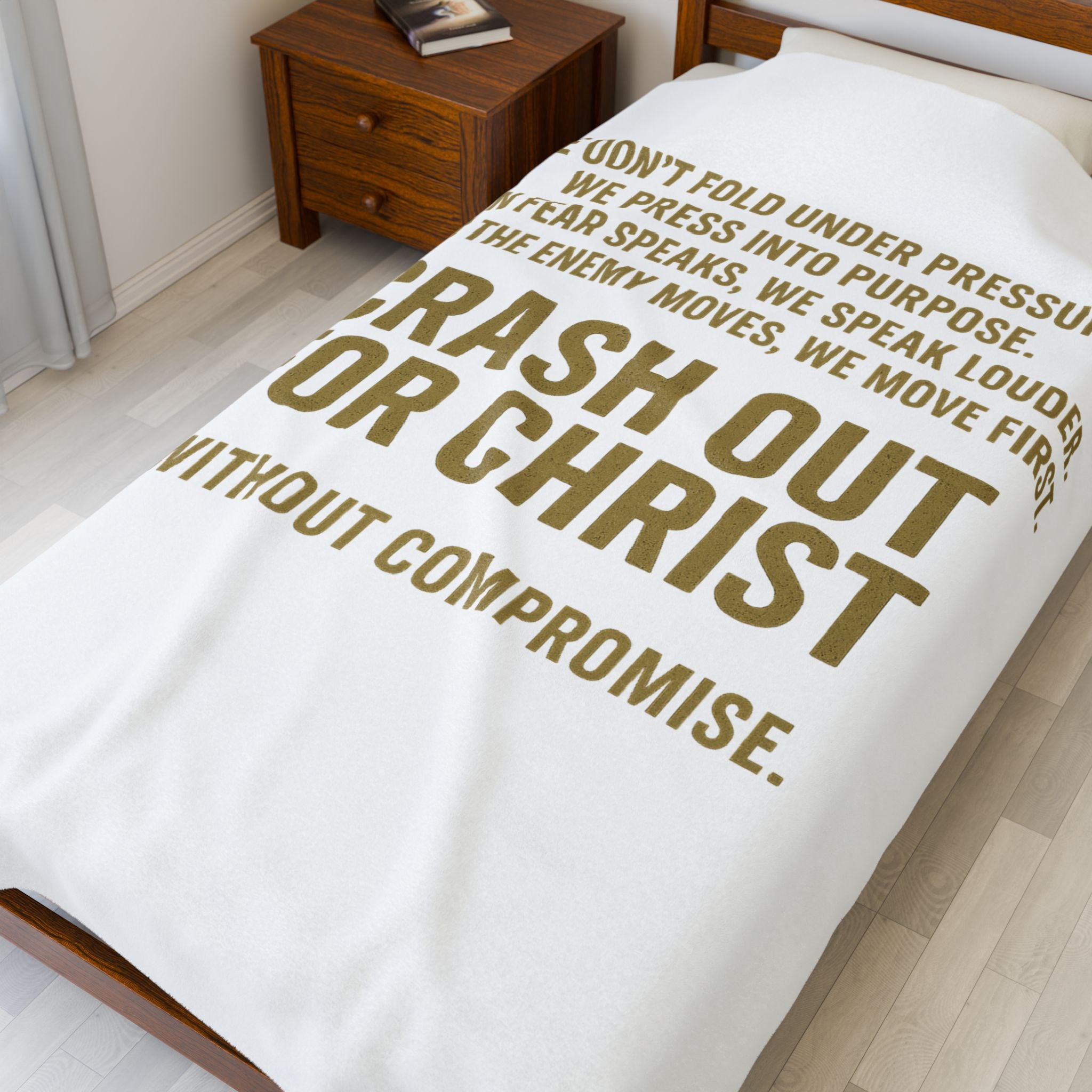 Inspirational Velveteen Plush Blanket - Crash Out for Christ
