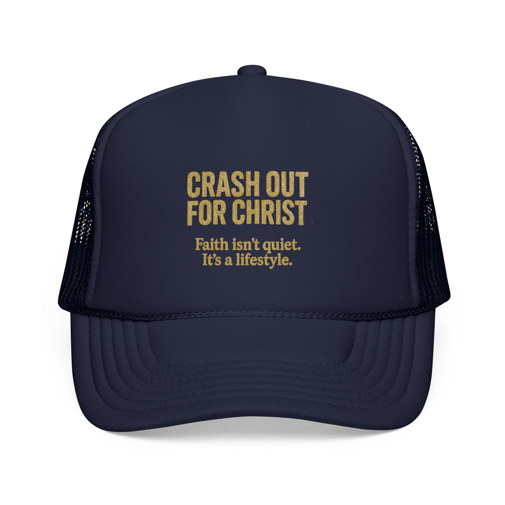 Faith-Inspired Trucker Cap - 'Crash Out for Christ'