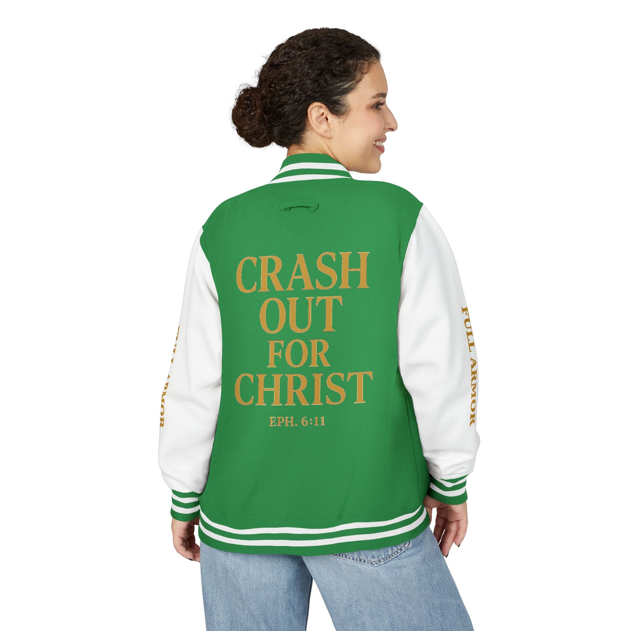 Crash Out for Christ Unisex Heavyweight Letterman Jacket